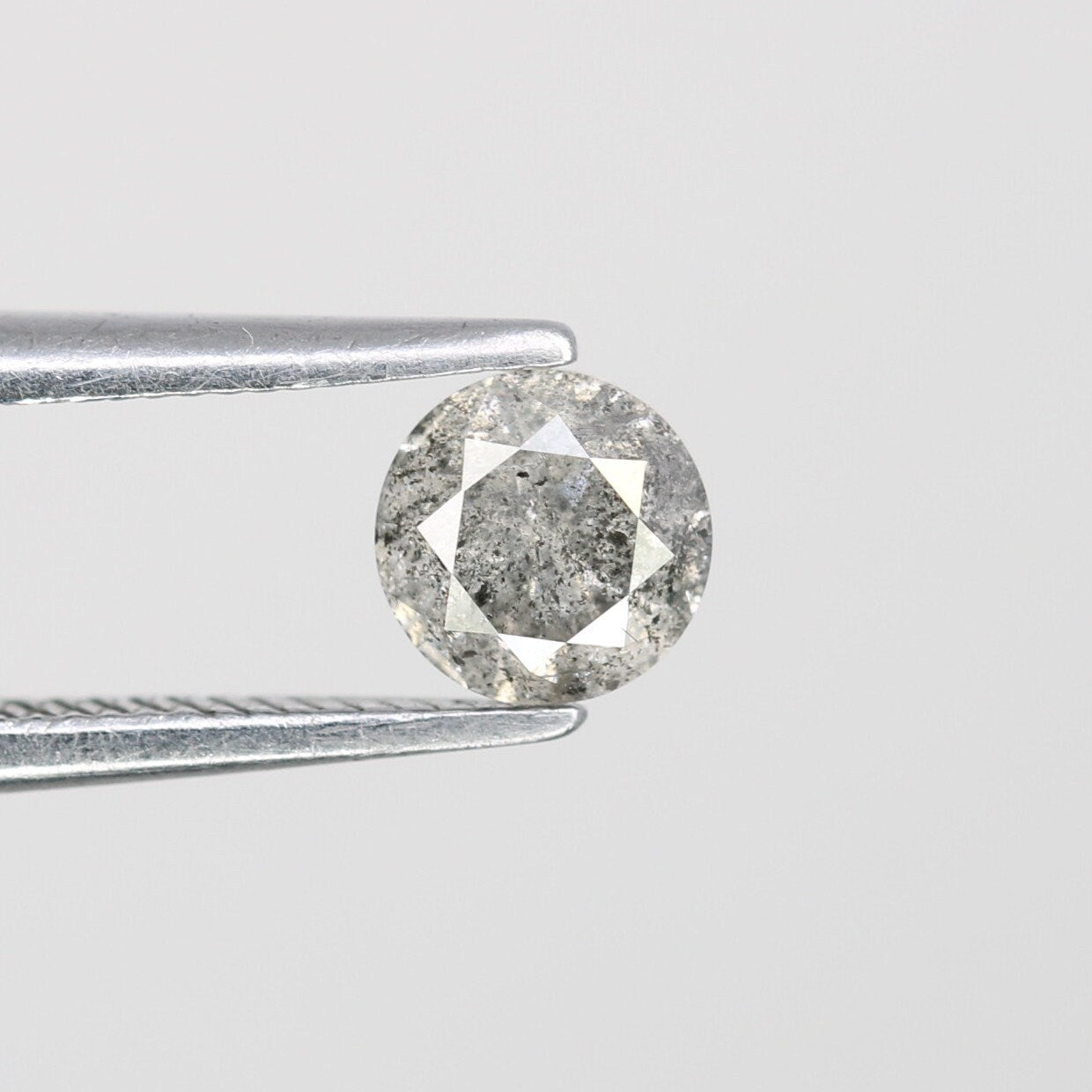 0.47 Carat Round Brilliant Cut Salt and Pepper Diamond | Ideal for Custom Gold Rings | Unique Engagement or Wedding Jewelry