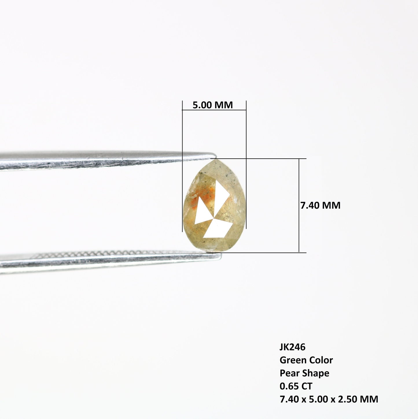 0.65 CT Green Pear Shape Diamond For RingFor Gold Ring Diamonds