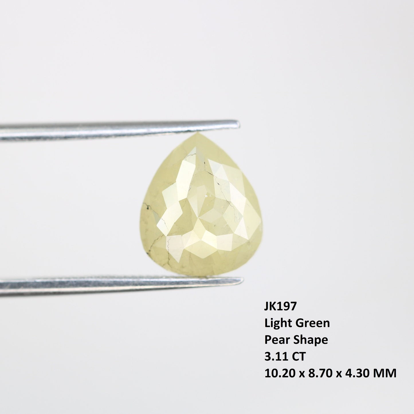 3.11 CT Light Green Pear Cut Diamond for Engagement Ring | Unique Loose Diamond for Gold Ring | Rare Colored Gemstone