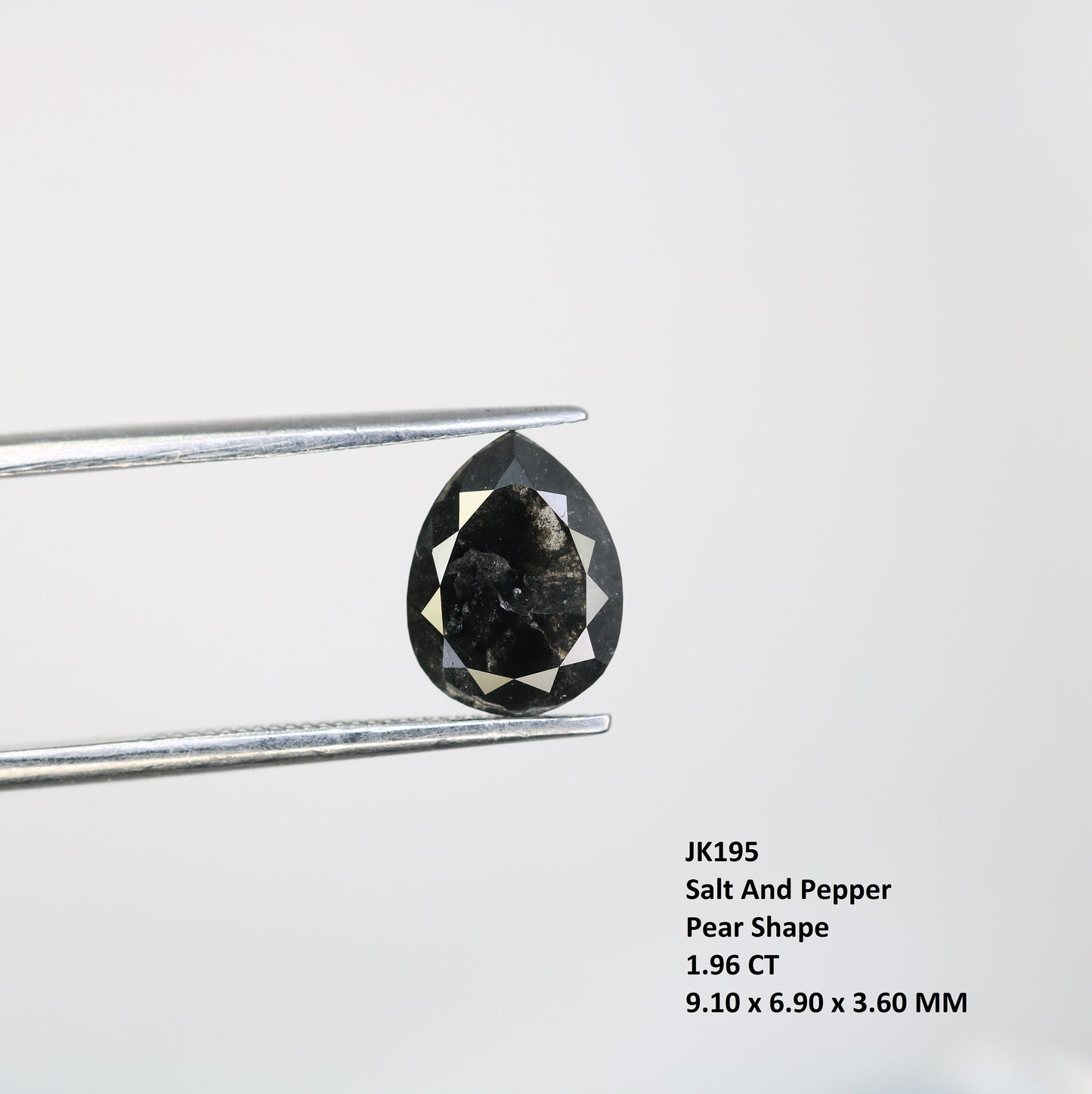 1.96 CT Salt and Pepper Pear Shape Diamond For Wedding Jewelry | Gift For Wife | Gift For Husband | Birthday Gift | Christmas Gift Diamonds