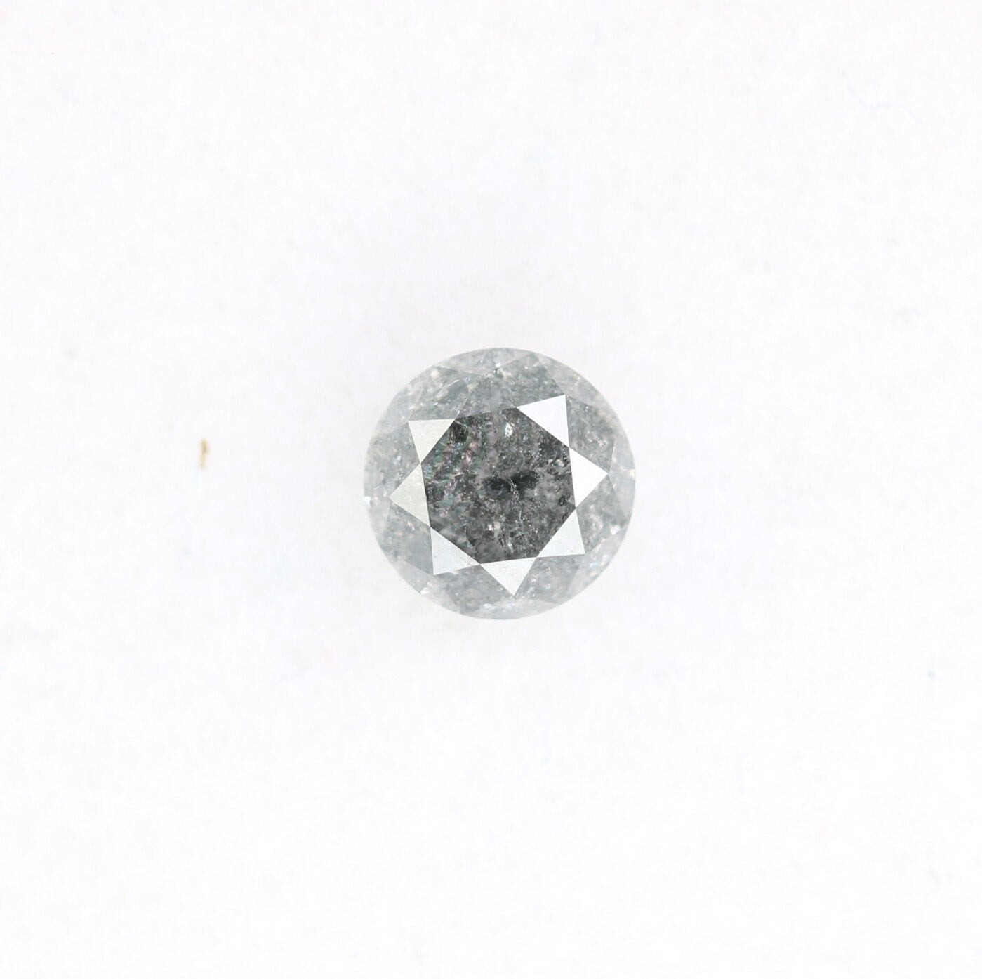 0.49 Carat Salt and Pepper Round Loose Diamond | Ideal for Custom Gold Rings | Unique Loose Diamond for Engagement or Wedding Jewelry