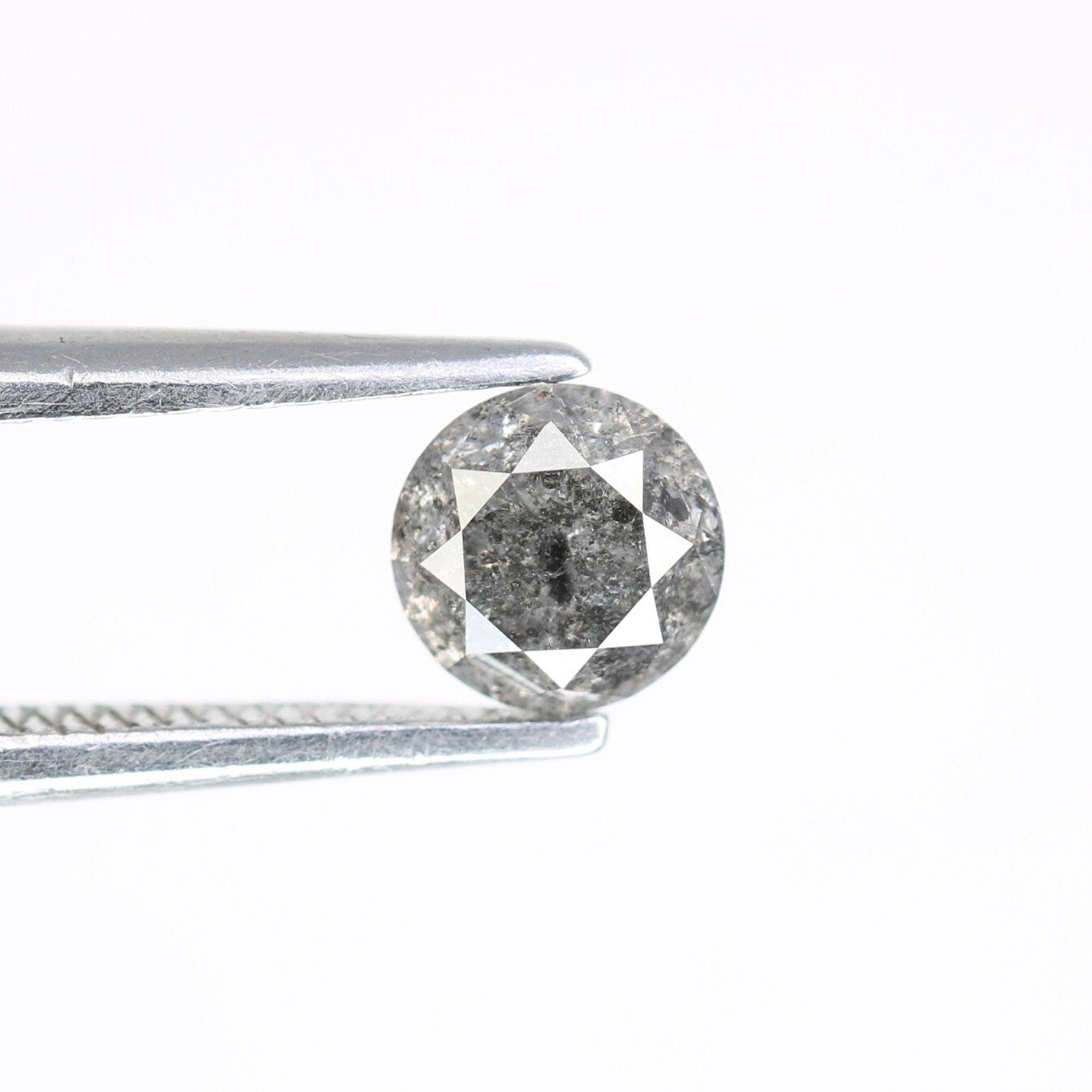 0.49 Carat Salt and Pepper Round Loose Diamond | Ideal for Custom Gold Rings | Unique Loose Diamond for Engagement or Wedding Jewelry