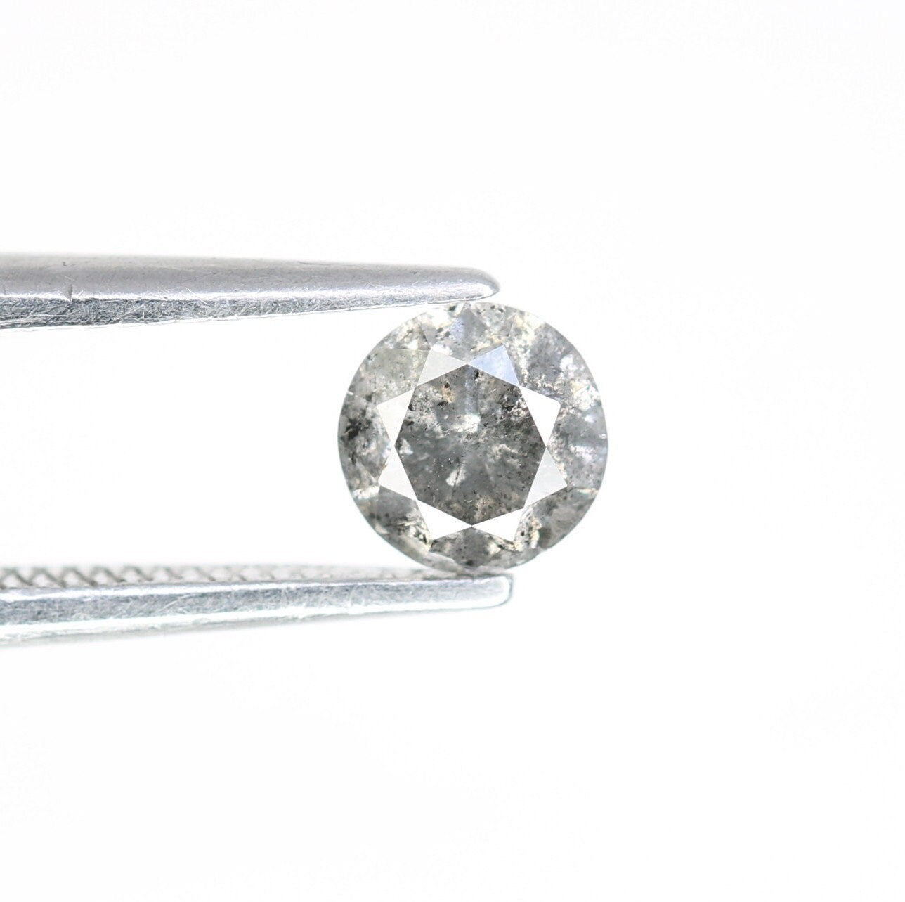 0.44 Carat Salt and Pepper Round Loose Diamond | Perfect for Custom Gold Rings | Unique Engagement or Wedding Jewelry