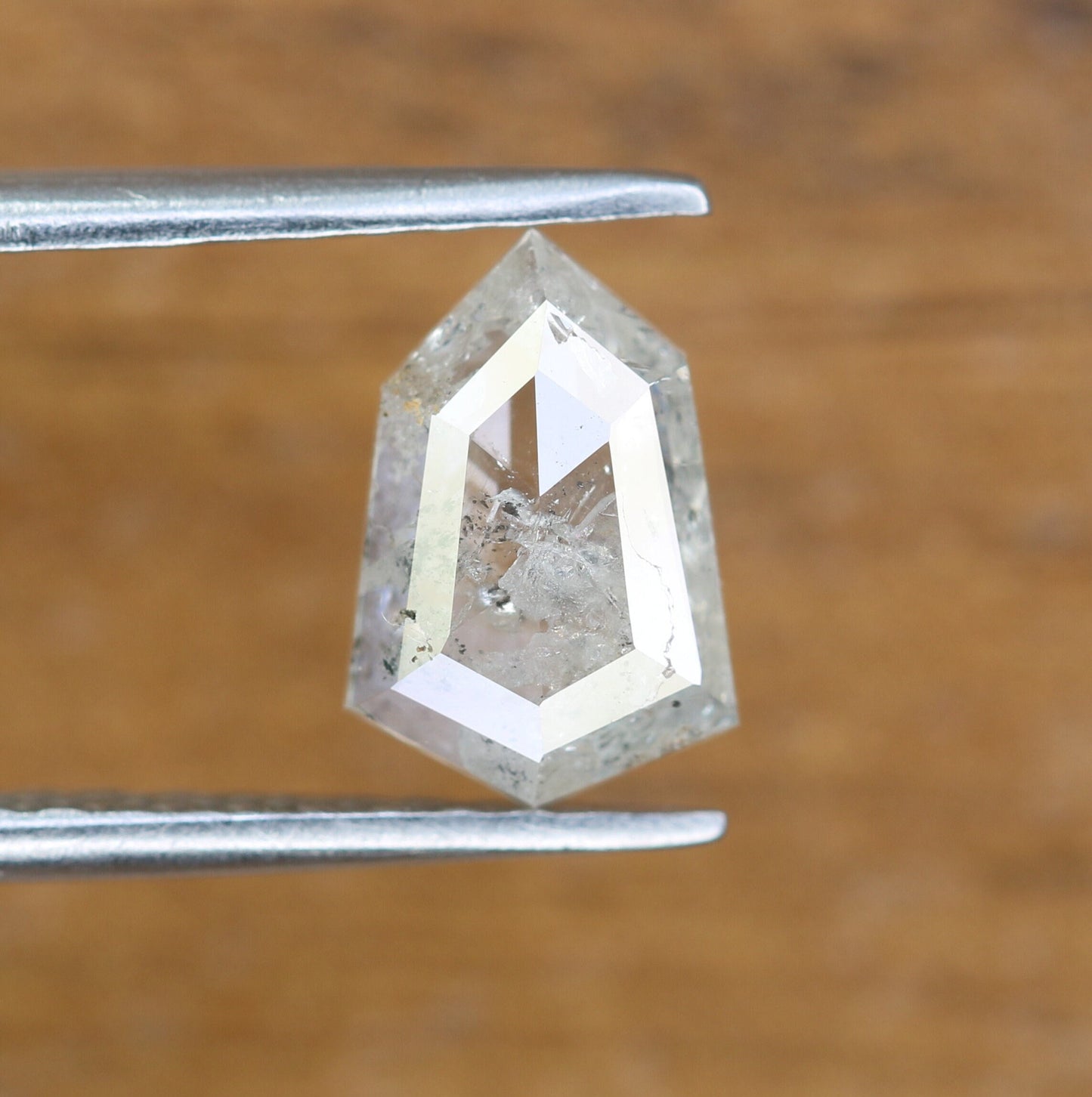 0.98 CT Salt and Pepper Diamond Geometric Cut For handmade necklace pendant Black/Grey crystal Diamond for Engagement Gold Ring Gift for Her