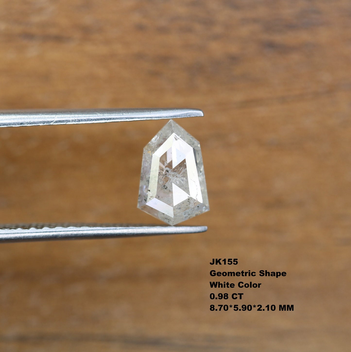 0.98 CT Salt and Pepper Diamond Geometric Cut For handmade necklace pendant Black/Grey crystal Diamond for Engagement Gold Ring Gift for Her