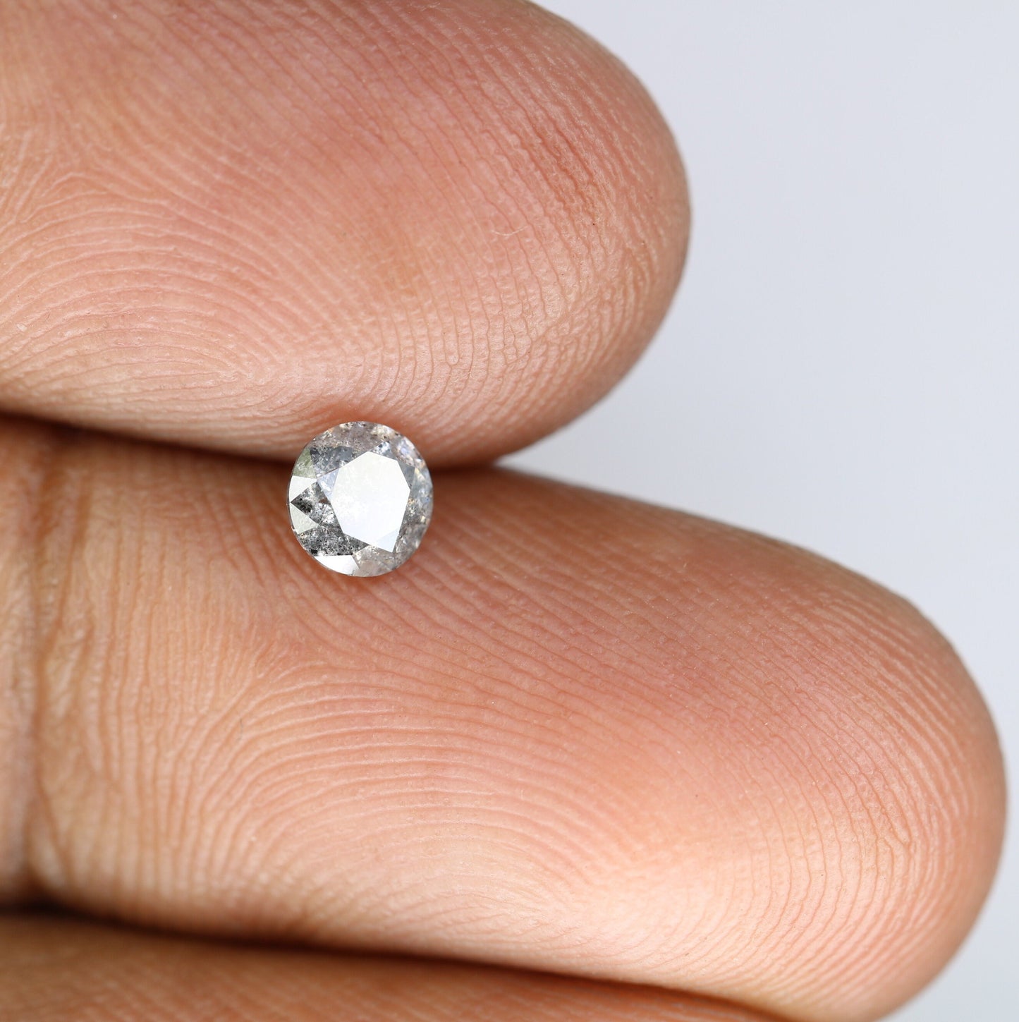 0.44 Carat Salt and Pepper Round Loose Diamond | Perfect for Custom Gold Rings | Unique Engagement or Wedding Jewelry