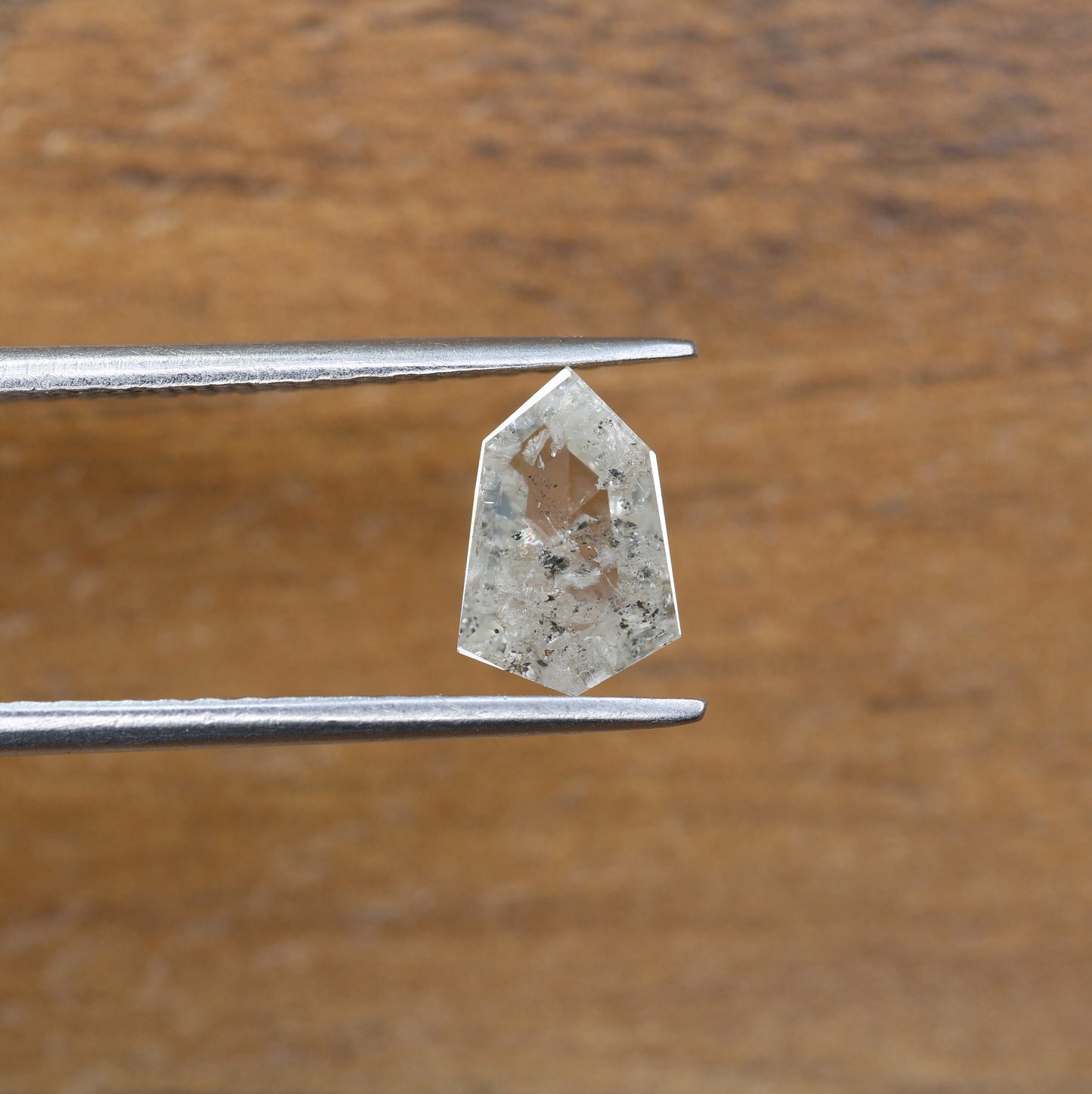 0.98 CT Salt and Pepper Diamond Geometric Cut For handmade necklace pendant Black/Grey crystal Diamond for Engagement Gold Ring Gift for Her