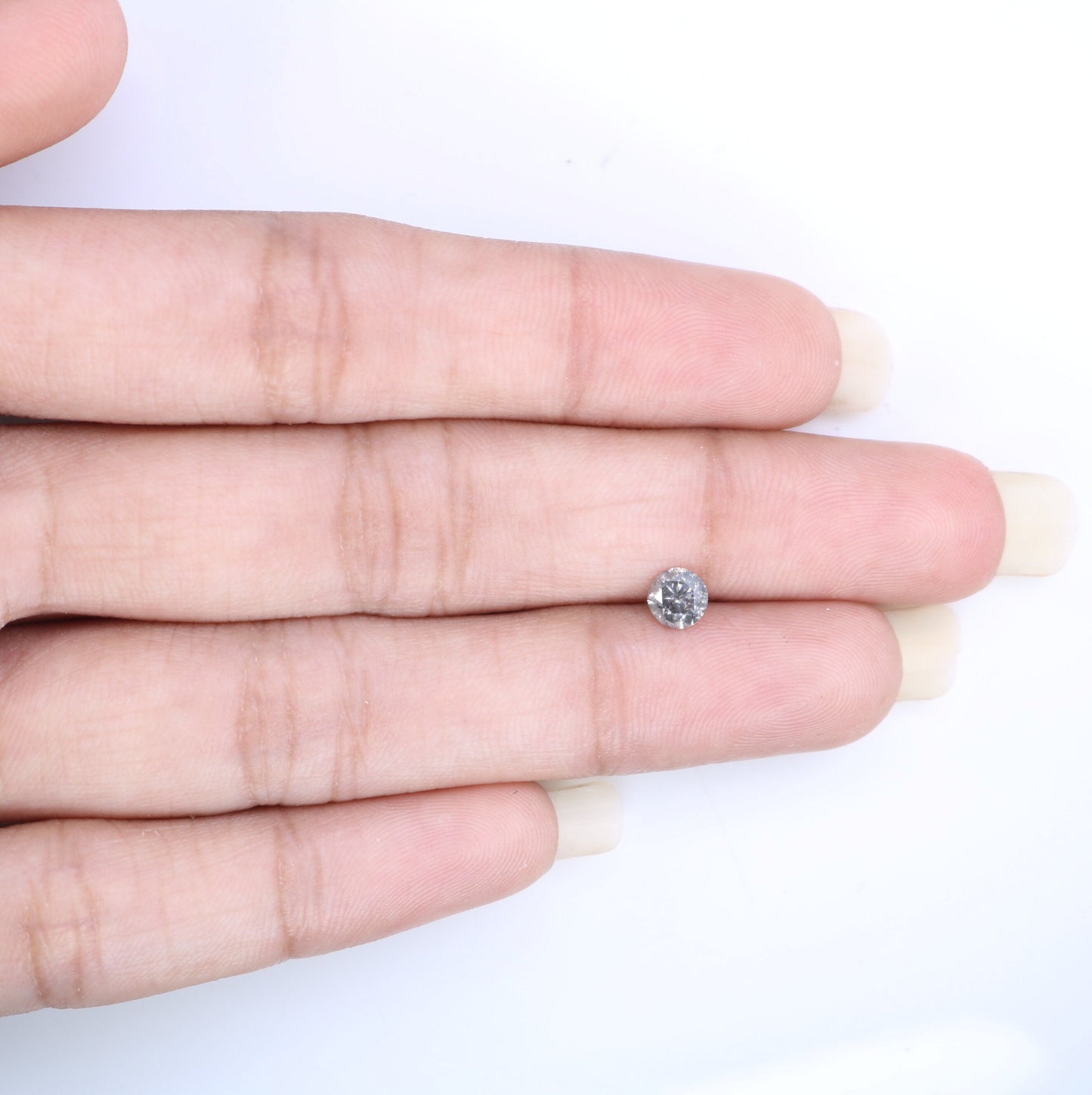 0.44 Carat Salt and Pepper Round Loose Diamond | Perfect for Custom Gold Rings | Unique Engagement or Wedding Jewelry