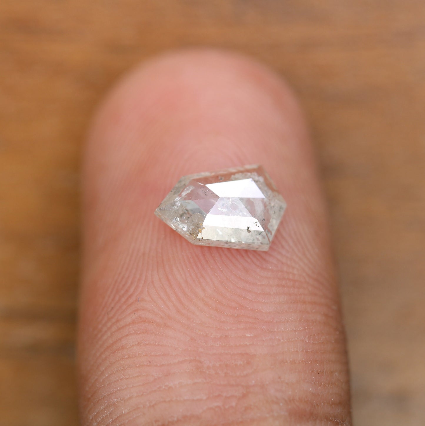 0.98 CT Salt and Pepper Diamond Geometric Cut For handmade necklace pendant Black/Grey crystal Diamond for Engagement Gold Ring Gift for Her