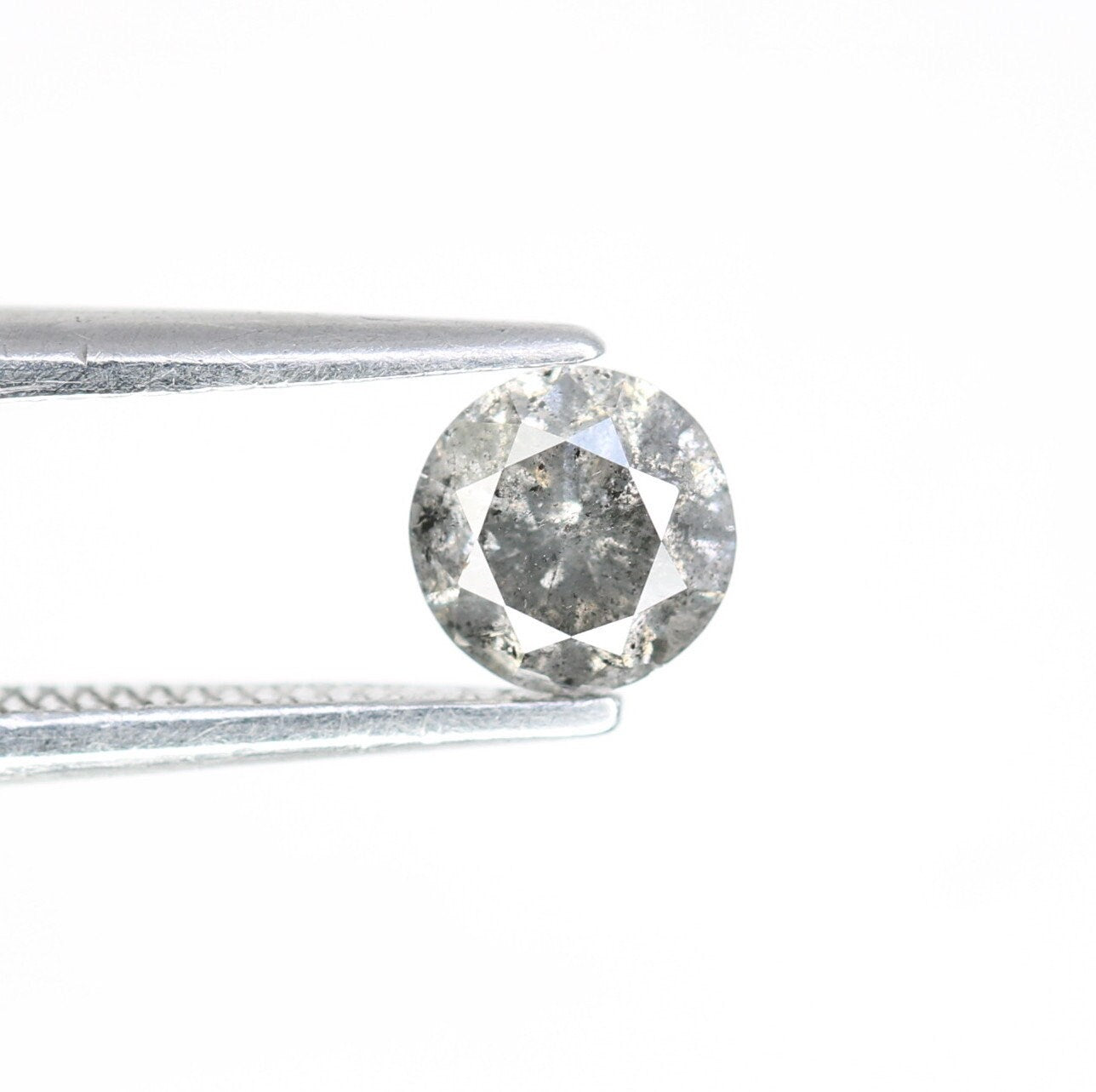 0.44 Carat Salt and Pepper Round Loose Diamond | Perfect for Custom Gold Rings | Unique Engagement or Wedding Jewelry