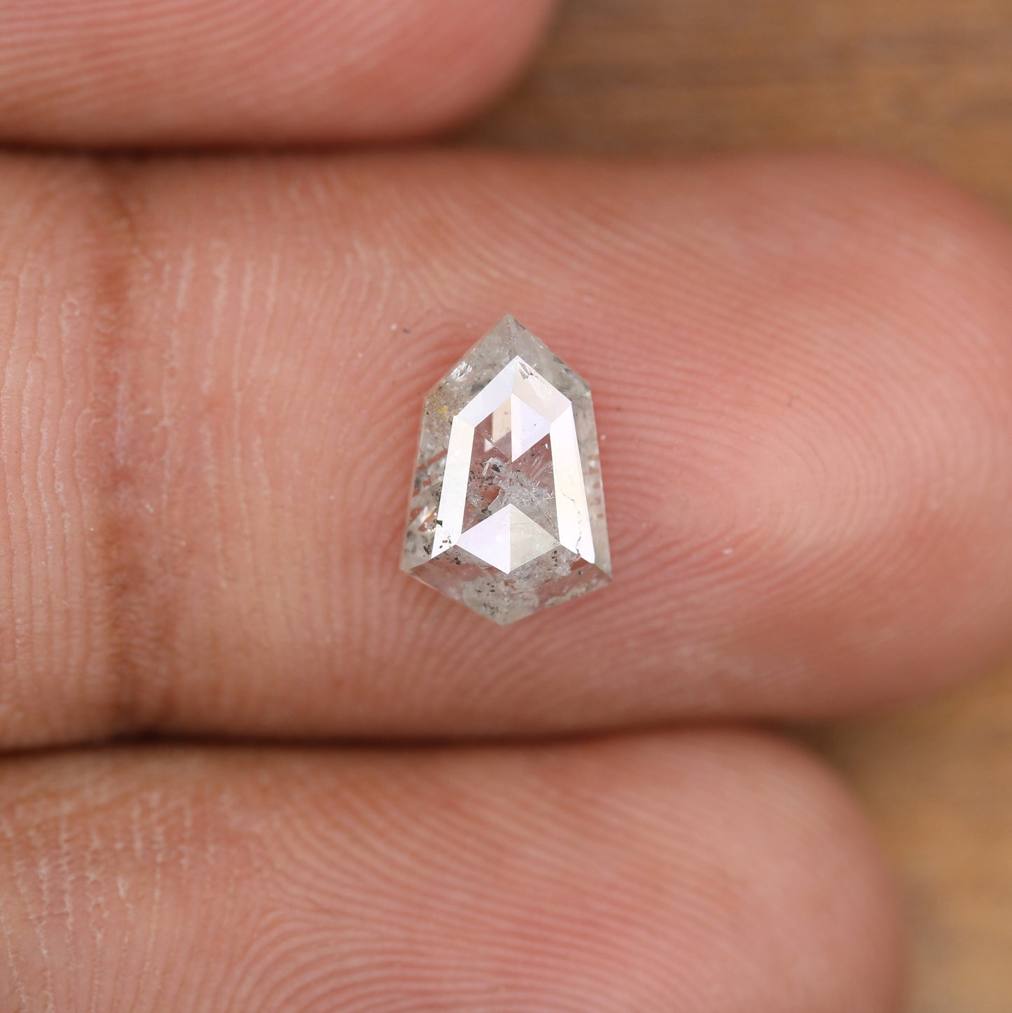 0.98 CT Salt and Pepper Diamond Geometric Cut For handmade necklace pendant Black/Grey crystal Diamond for Engagement Gold Ring Gift for Her