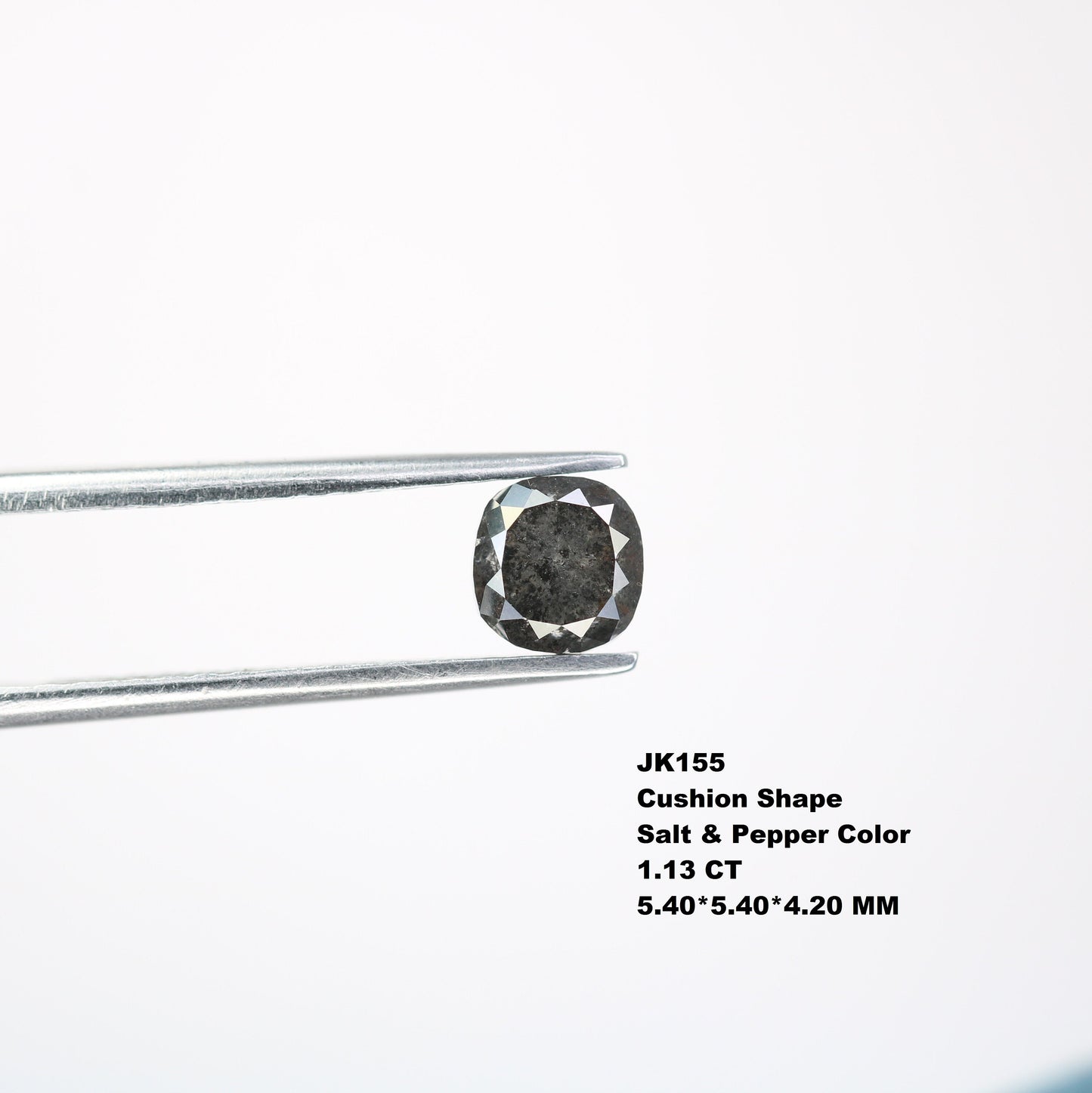 1.13 CT Rustic Salt and Pepper Cushion Cut Loose Diamond | Perfect for Wedding Jewelry | Engagement Ring or Pendant