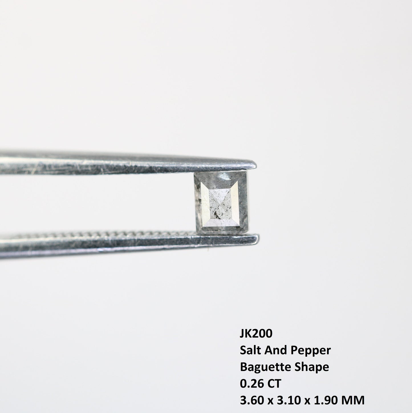 0.26 CT Salt and Pepper Natural Loose Diamond, Baguette Cut For handmade necklace pendant, diamond bracelet Wedding & Engagement Gold Ring