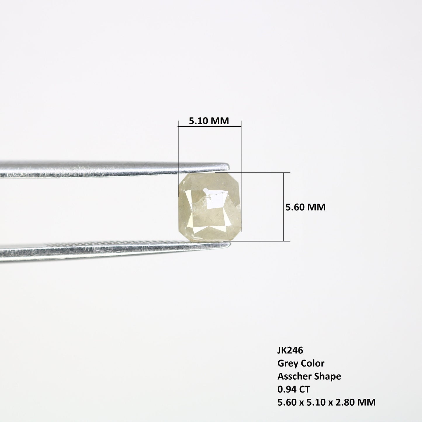 0.94 CT Salt and Pepper Emerald Shape Diamond - Natural Loose Emerald Cut Diamond - Perfect for Emerald Engagement Ring - Jewelry Design