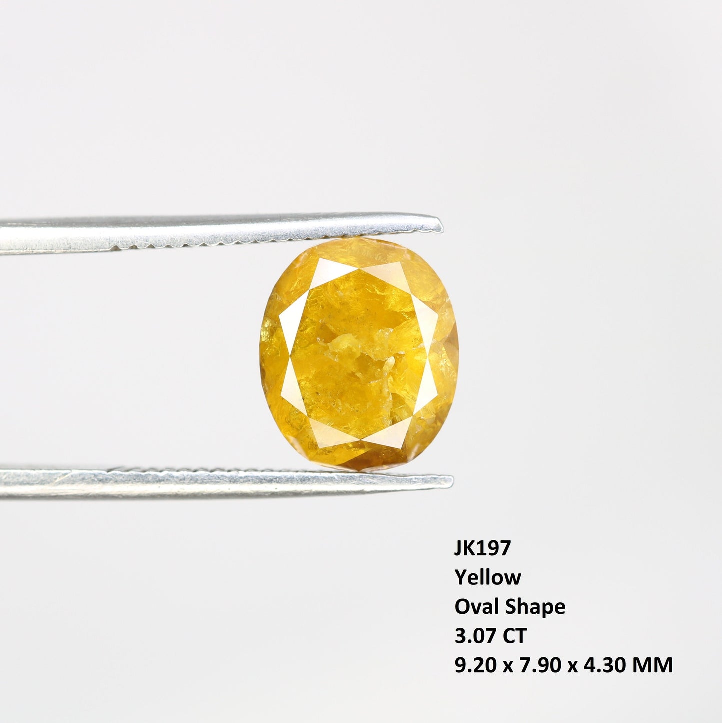 3.07 CT Yellow Oval Diamond | Stunning Engagement Ring | Ideal for Gold Jewelry | Unique Bridal Piece