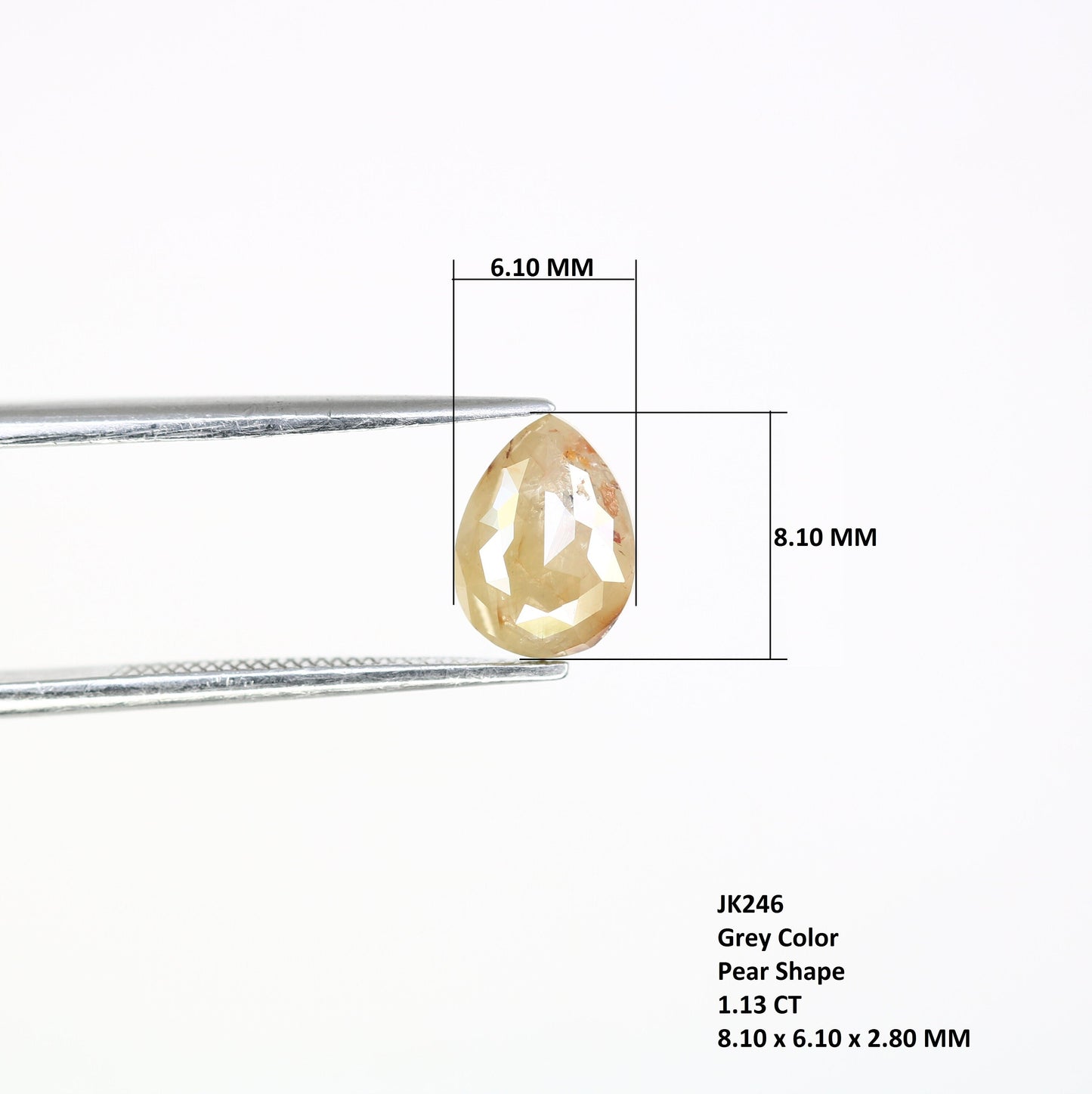 Black Friday Sale | 1.13 CT Grey Pear Diamond LooseFor Gold Ring Diamonds