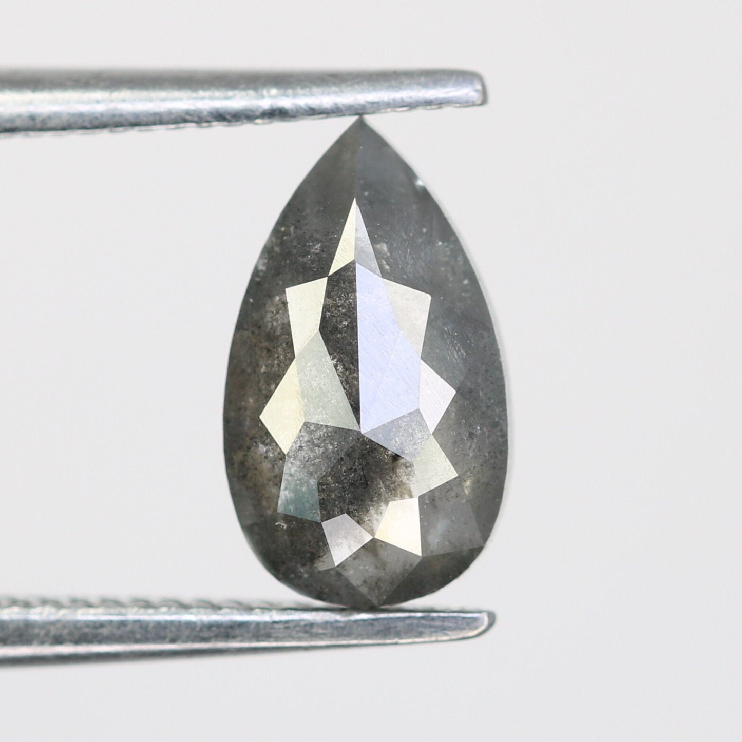 Black Friday Sale: 0.95 CT Pear Salt and Pepper Diamond Ring | Natural Loose Diamond for Elegant Gold Ring