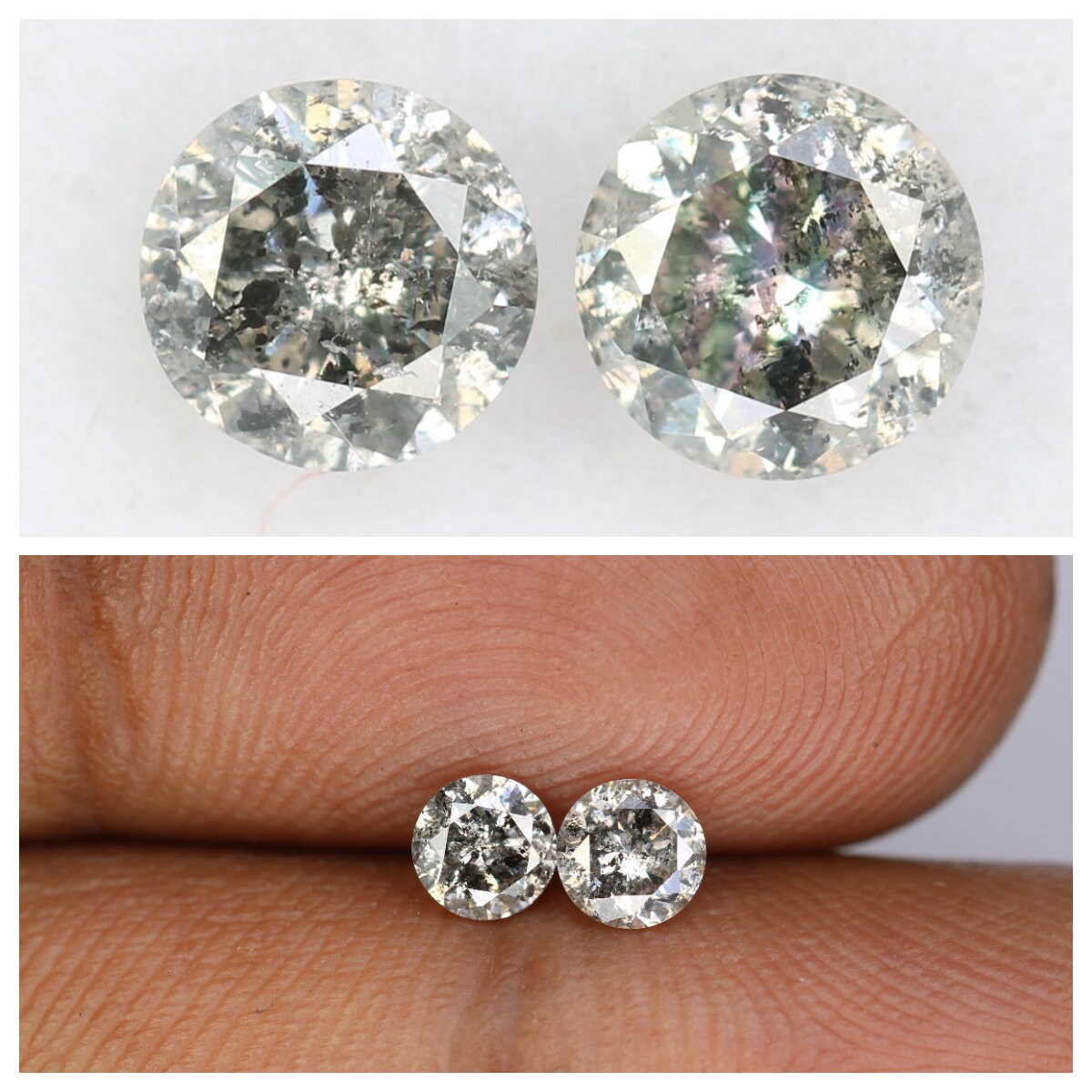 Natural Round Brilliant Cut Salt and Pepper Diamond | Loose Gemstone for Wedding and Gold Rings | Unique Diamond Jewelry