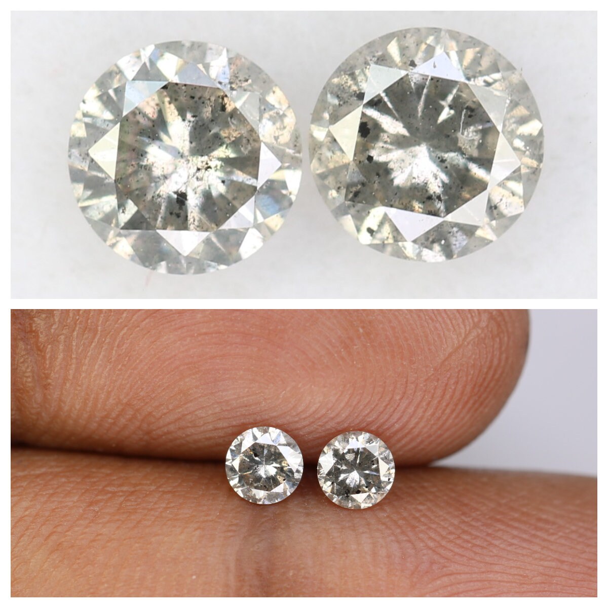 Natural Round Brilliant Cut Salt and Pepper Diamond | Loose Gemstone for Wedding and Gold Rings | Unique Diamond Jewelry