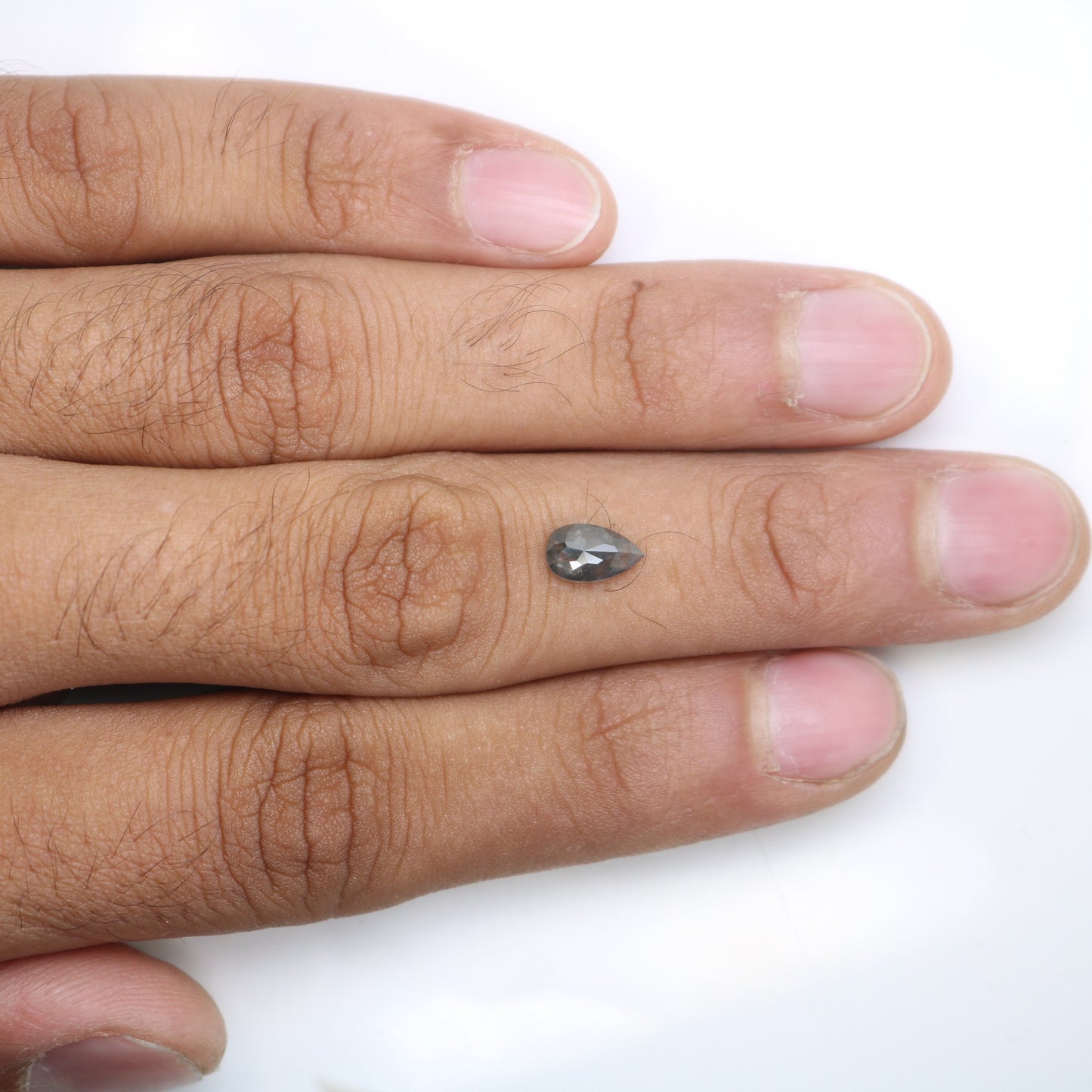 Black Friday Sale: 0.95 CT Pear Salt and Pepper Diamond Ring | Natural Loose Diamond for Elegant Gold Ring