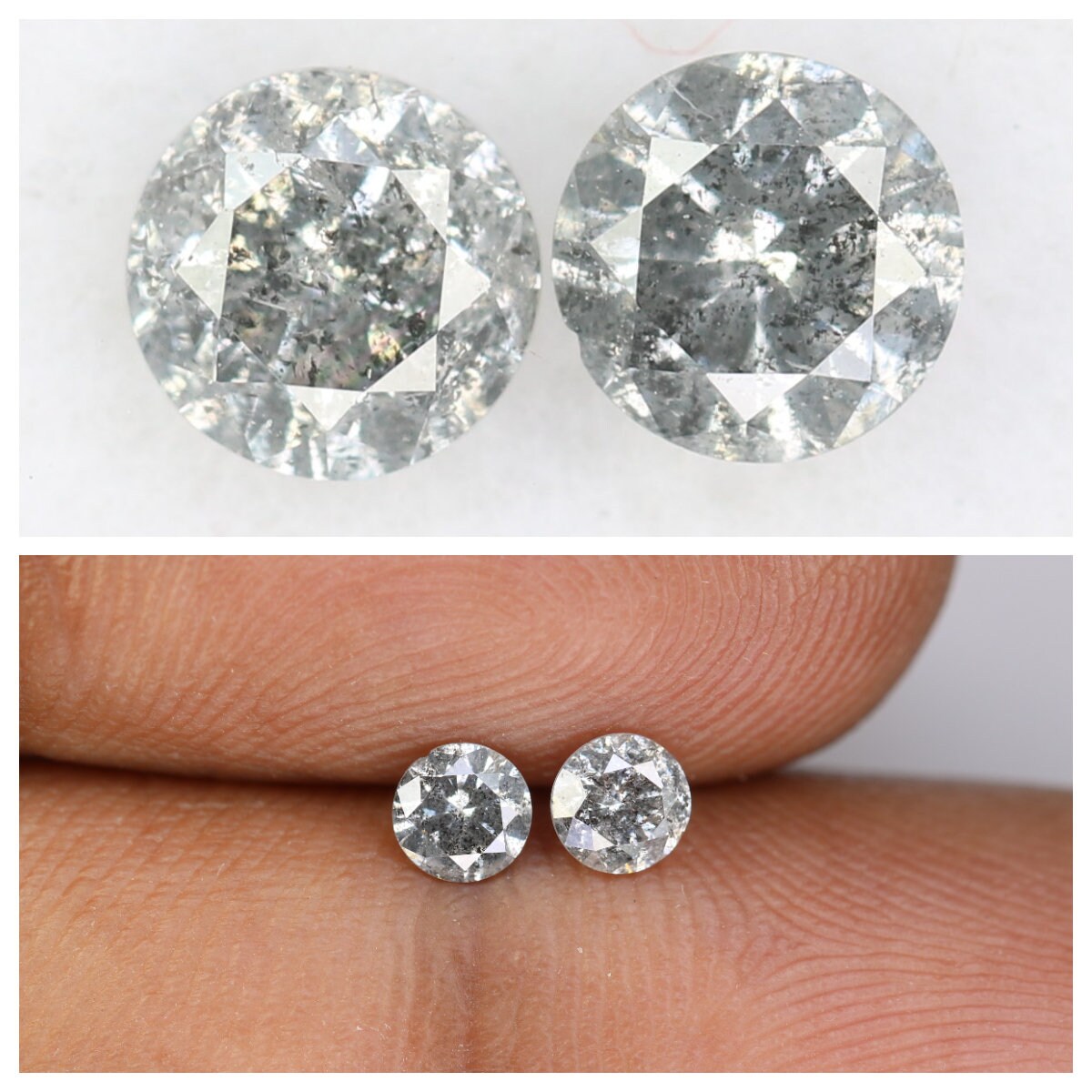 Natural Round Brilliant Cut Salt and Pepper Diamond | Loose Gemstone for Wedding and Gold Rings | Unique Diamond Jewelry