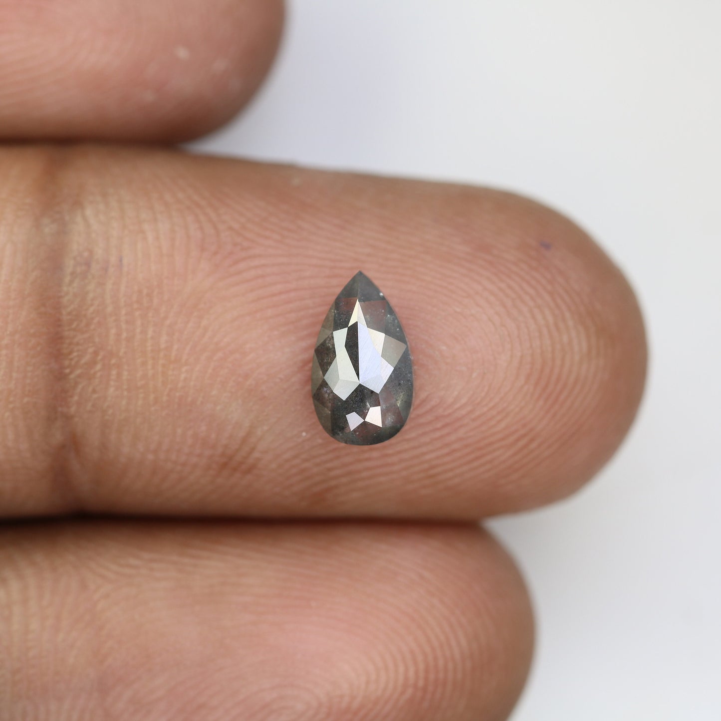 Black Friday Sale: 0.95 CT Pear Salt and Pepper Diamond Ring | Natural Loose Diamond for Elegant Gold Ring