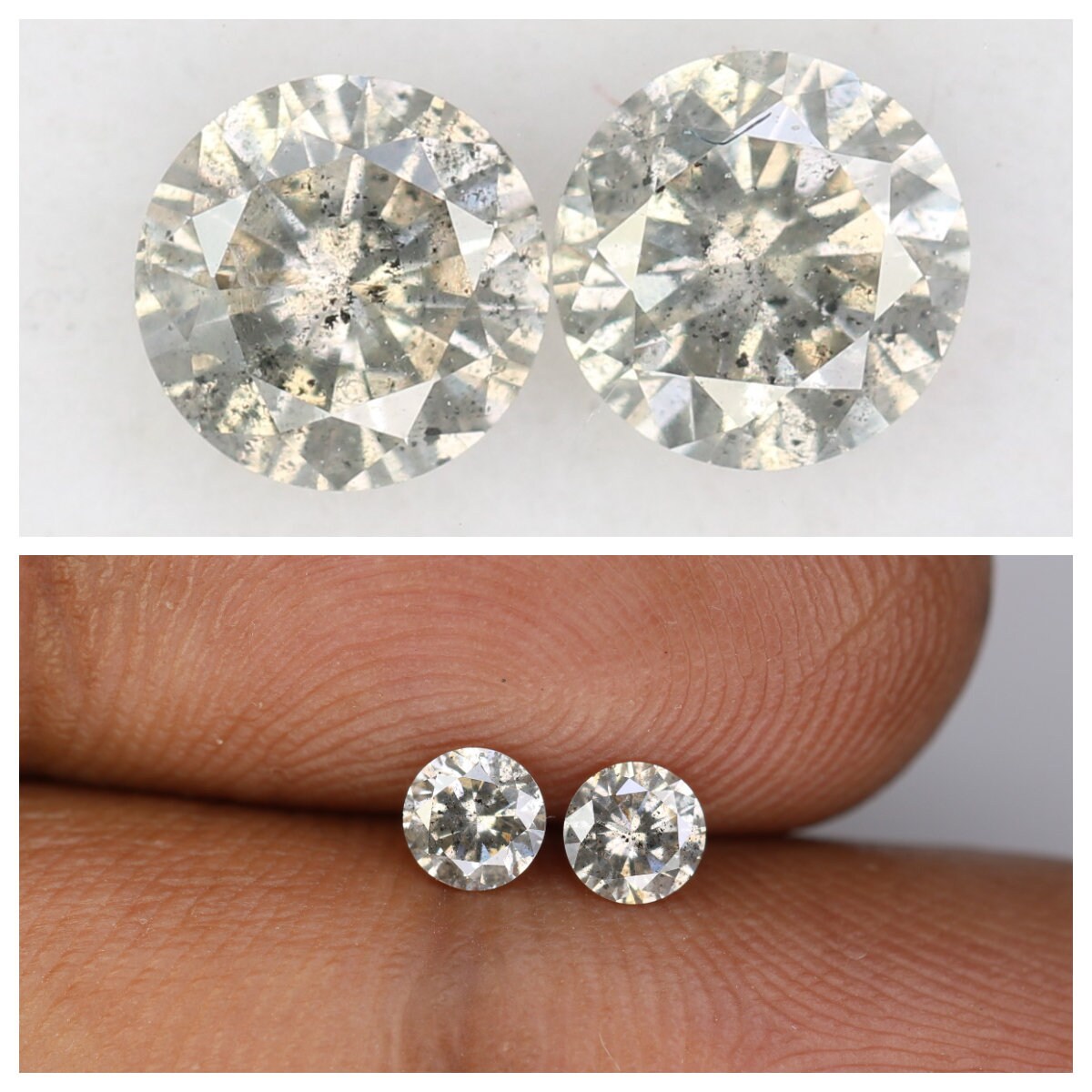 Natural Round Brilliant Cut Salt and Pepper Diamond | Loose Gemstone for Wedding and Gold Rings | Unique Diamond Jewelry