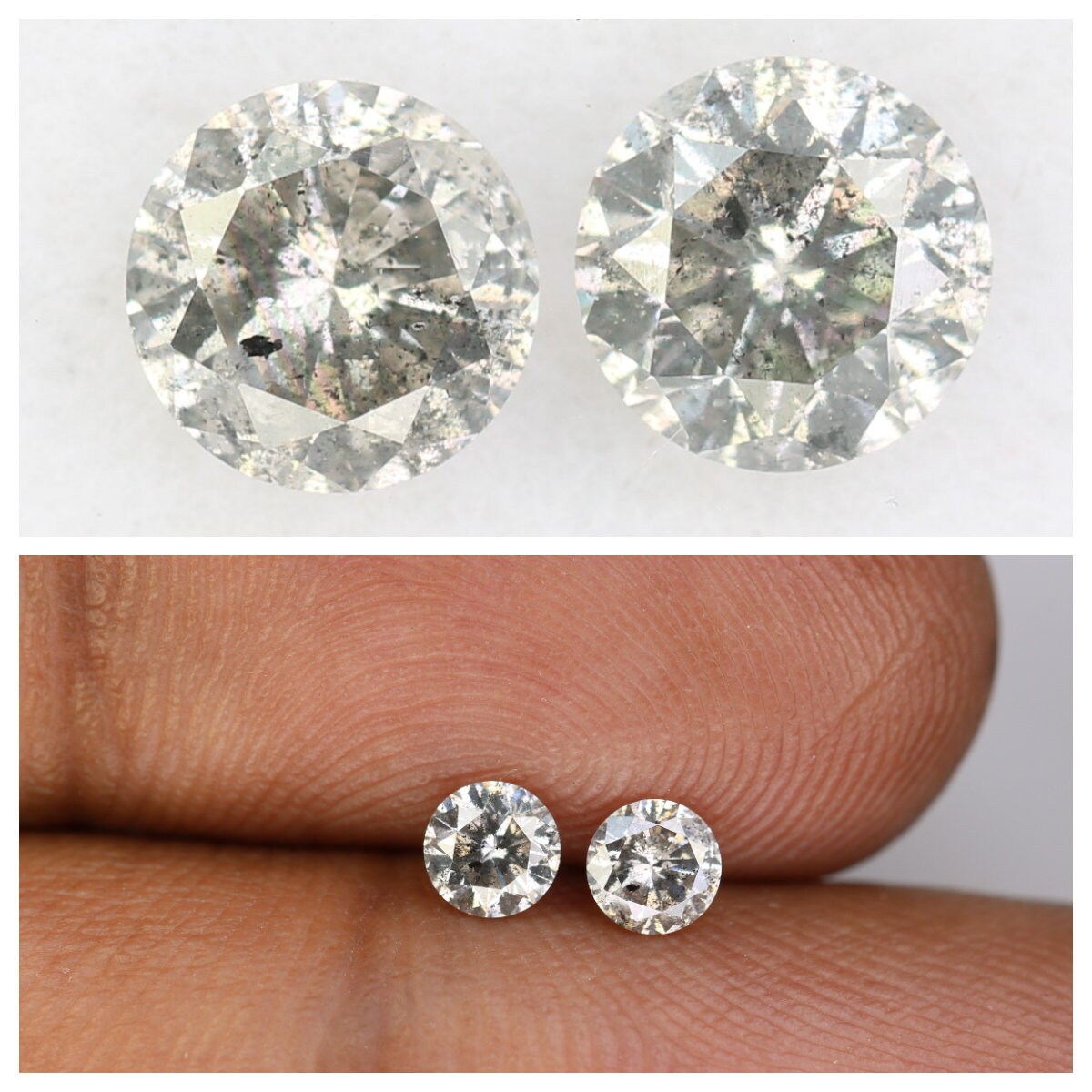 Natural Round Brilliant Cut Salt and Pepper Diamond | Loose Gemstone for Wedding and Gold Rings | Unique Diamond Jewelry