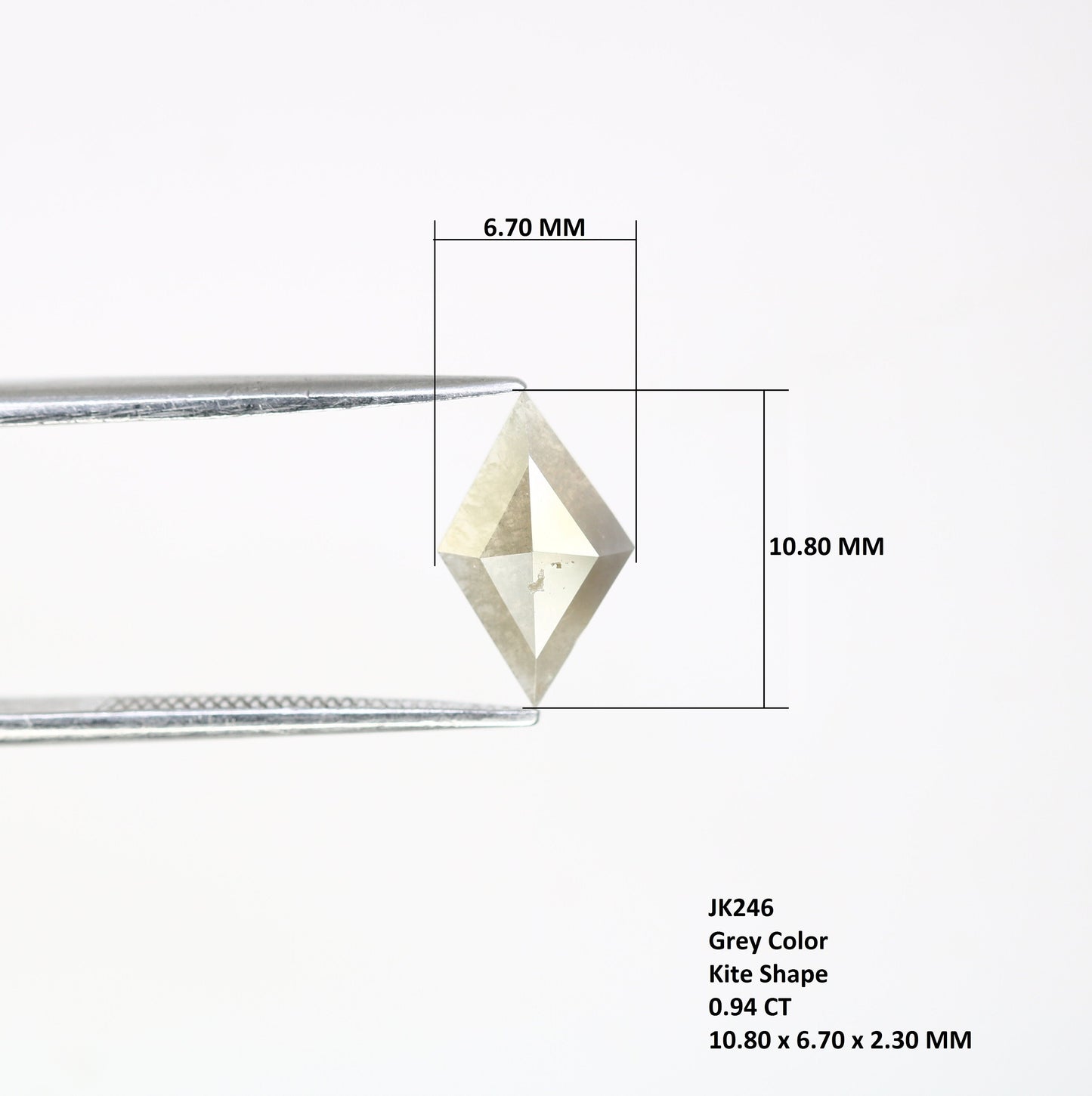 0.94 CT Kite shape Natural Loose Diamond -Kite Shape Salt and Pepper Diamond - For Salt Pepper Diamond Ring - Sale Offer- Unique Gift