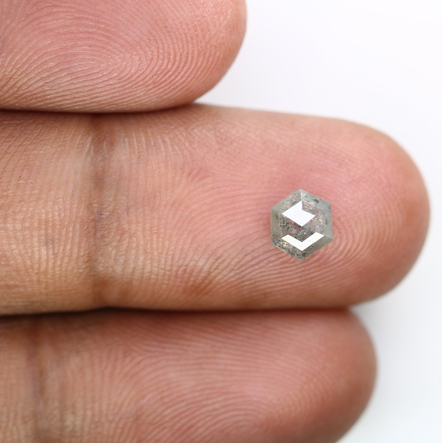 0.80 CT Hexagon Loose Salt and Pepper Diamond - Natural Hexagon Diamond - Salt and Pepper Ring - Gift for Wifey - Gift for mother - Jewlery