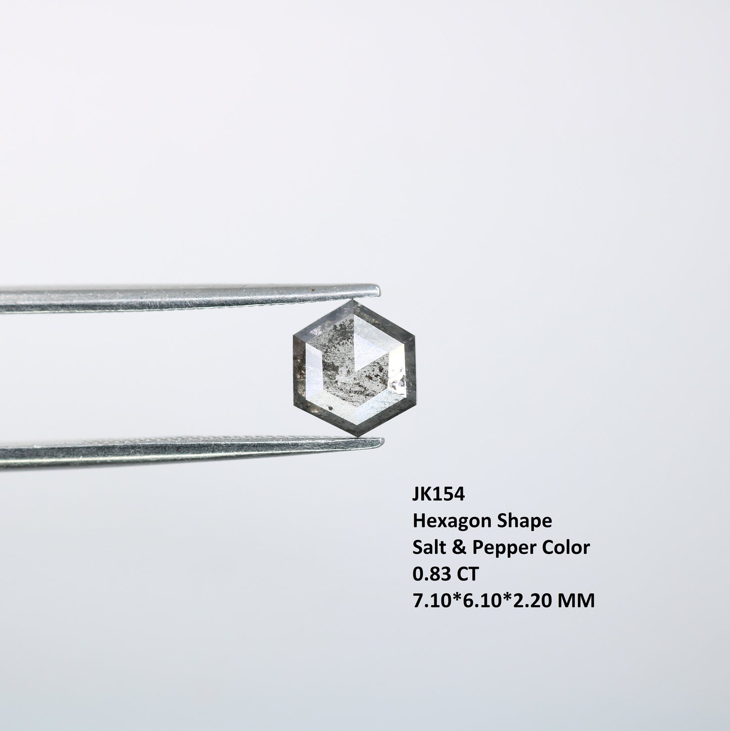 0.83 CT Hexagon Loose Salt and Pepper Diamond - Natural Hexagon Diamond - Salt and Pepper Ring - Gift for Wifey - Gift for mother - Jewlery
