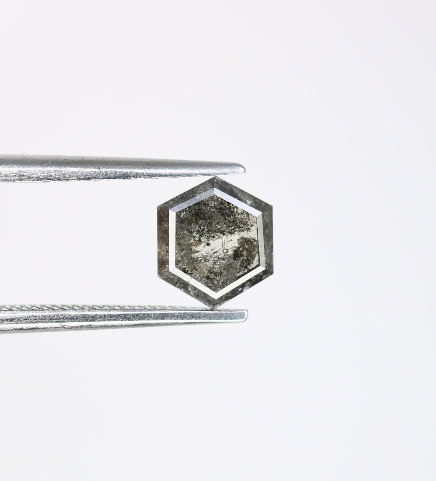 0.76 CT Hexagon Loose Salt and Pepper Diamond - Natural Hexagon Diamond - Salt and Pepper Ring - Gift for Wifey - Gift for mother - Jewlery