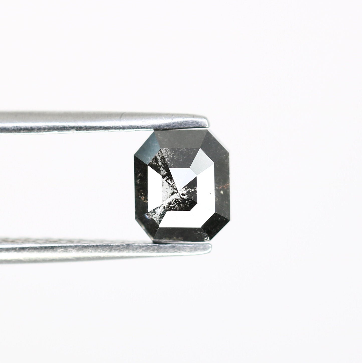 Salt and Pepper Emerald Shape Diamond - Natural Loose Emerald Cut Diamond - Emerald Engagement Ring - LABORDAY Offer