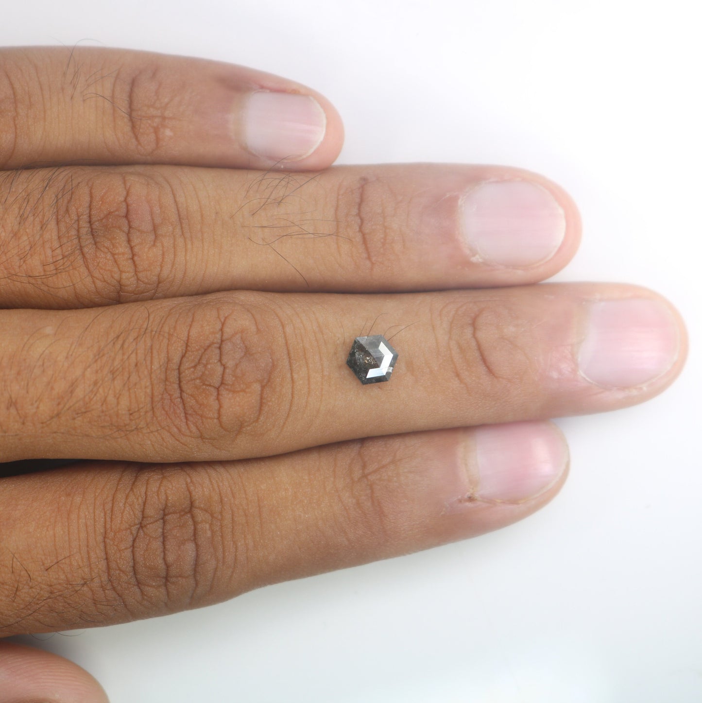 0.76 CT Hexagon Loose Salt and Pepper Diamond - Natural Hexagon Diamond - Salt and Pepper Ring - Gift for Wifey - Gift for mother - Jewlery