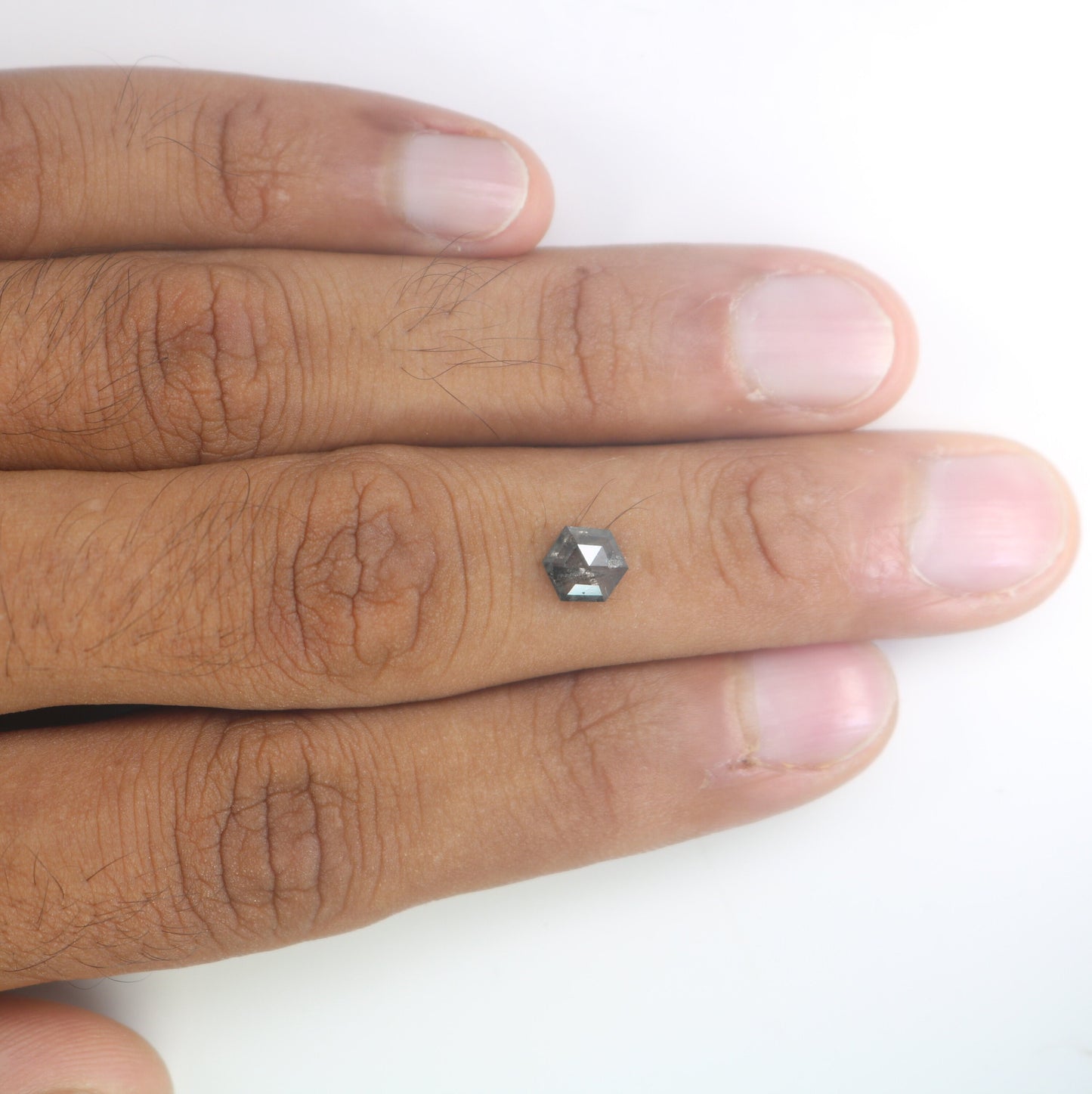 0.83 CT Hexagon Loose Salt and Pepper Diamond - Natural Hexagon Diamond - Salt and Pepper Ring - Gift for Wifey - Gift for mother - Jewlery