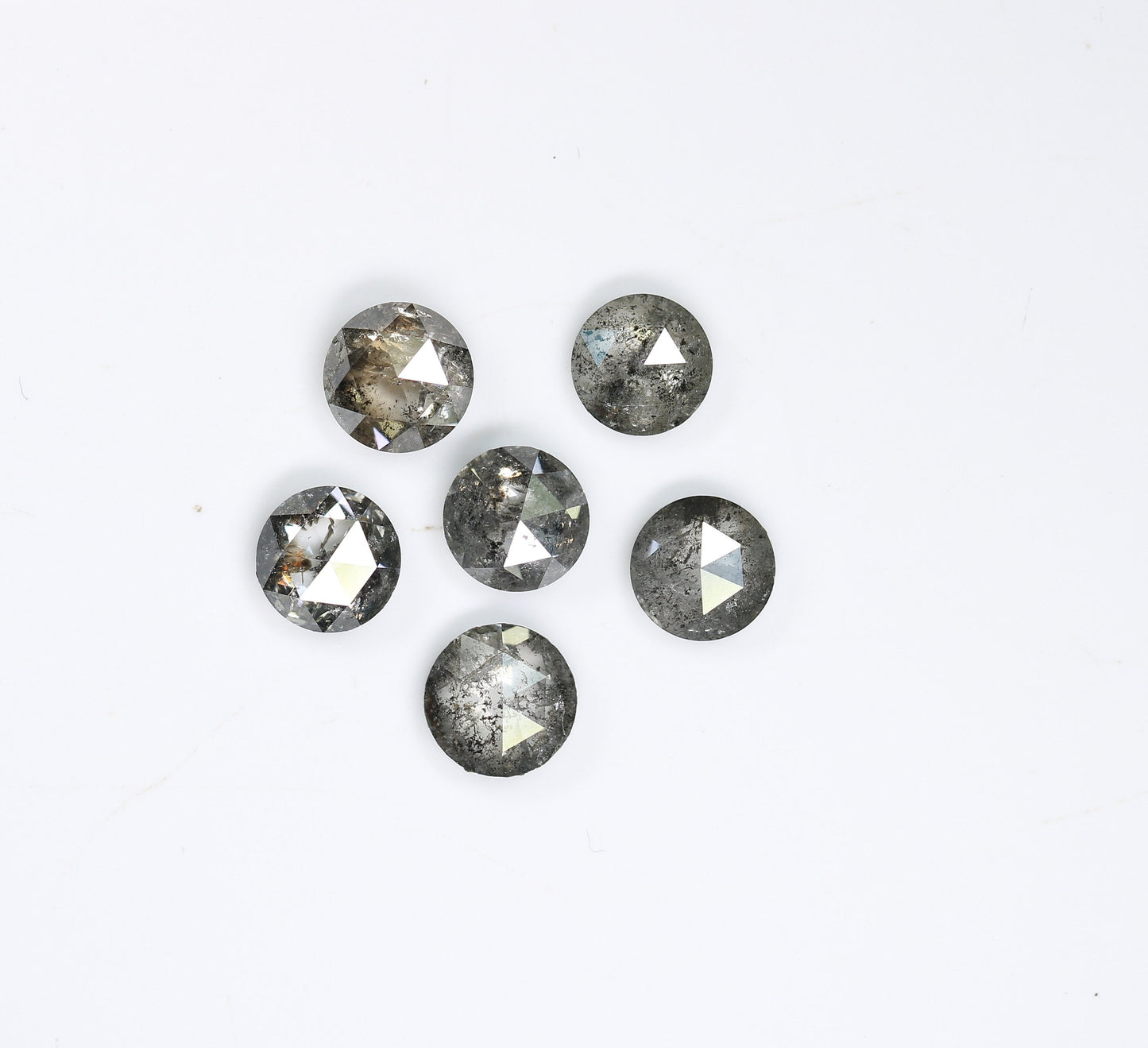 4-5 MM Salt and Pepper Rose Cut Round Natural Loose Diamond For Handmade Jewellery ll Gift For Girlfriend ll Gift For BirthdayFor Gold Ring