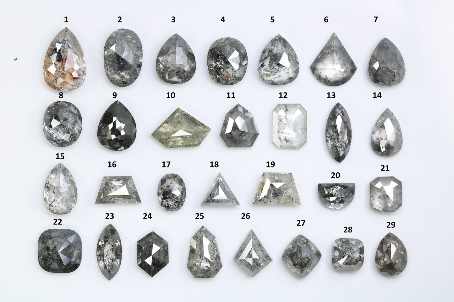 One-of-a-Kind Salt and Pepper Diamond | Unique Natural Loose Mixed Shape Gemstone for Gold Wedding Rings | Special Cut Diamonds