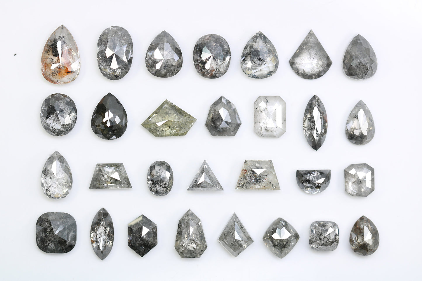 One-of-a-Kind Salt and Pepper Diamond | Unique Natural Loose Mixed Shape Gemstone for Gold Wedding Rings | Special Cut Diamonds
