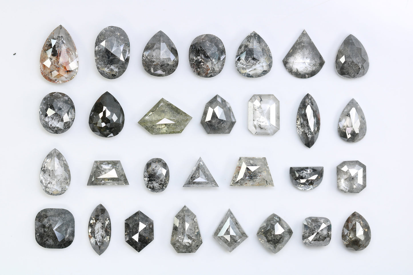 One-of-a-Kind Salt and Pepper Diamond | Unique Natural Loose Mixed Shape Gemstone for Gold Wedding Rings | Special Cut Diamonds