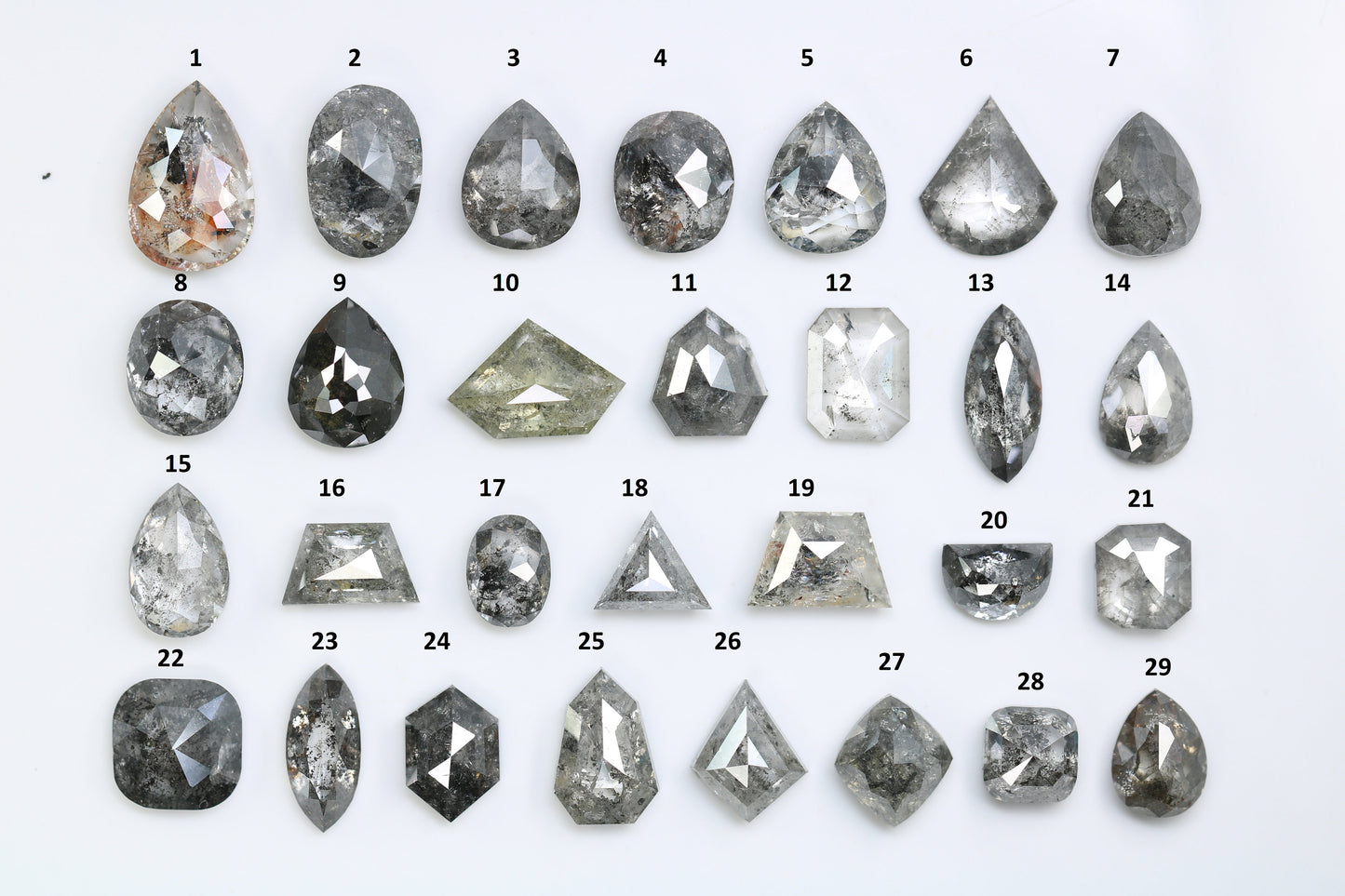 One-of-a-Kind Salt and Pepper Diamond | Unique Natural Loose Mixed Shape Gemstone for Gold Wedding Rings | Special Cut Diamonds