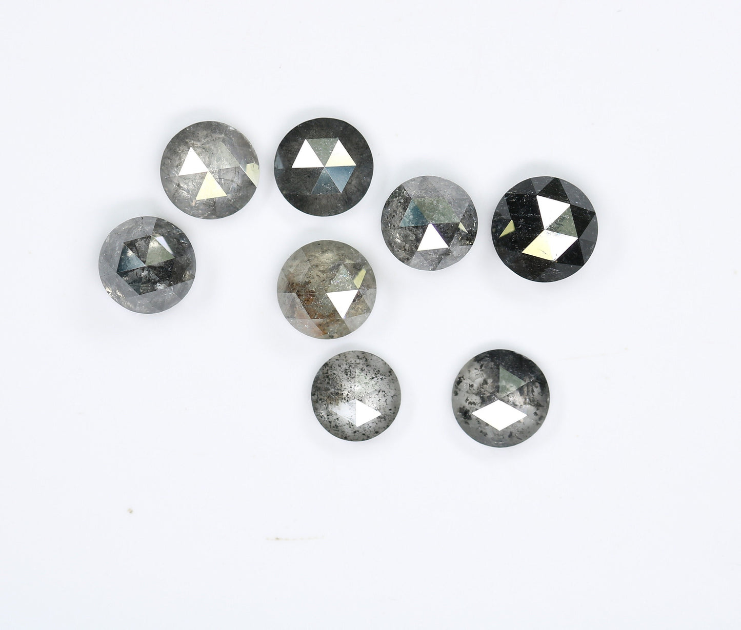 4.50 TO 5.30 MM | Salt And Pepper Diamond | Round Rose Cut Diamond | Natural Loose Diamond For Earring Pair & Wedding Ring |For Gold Ring