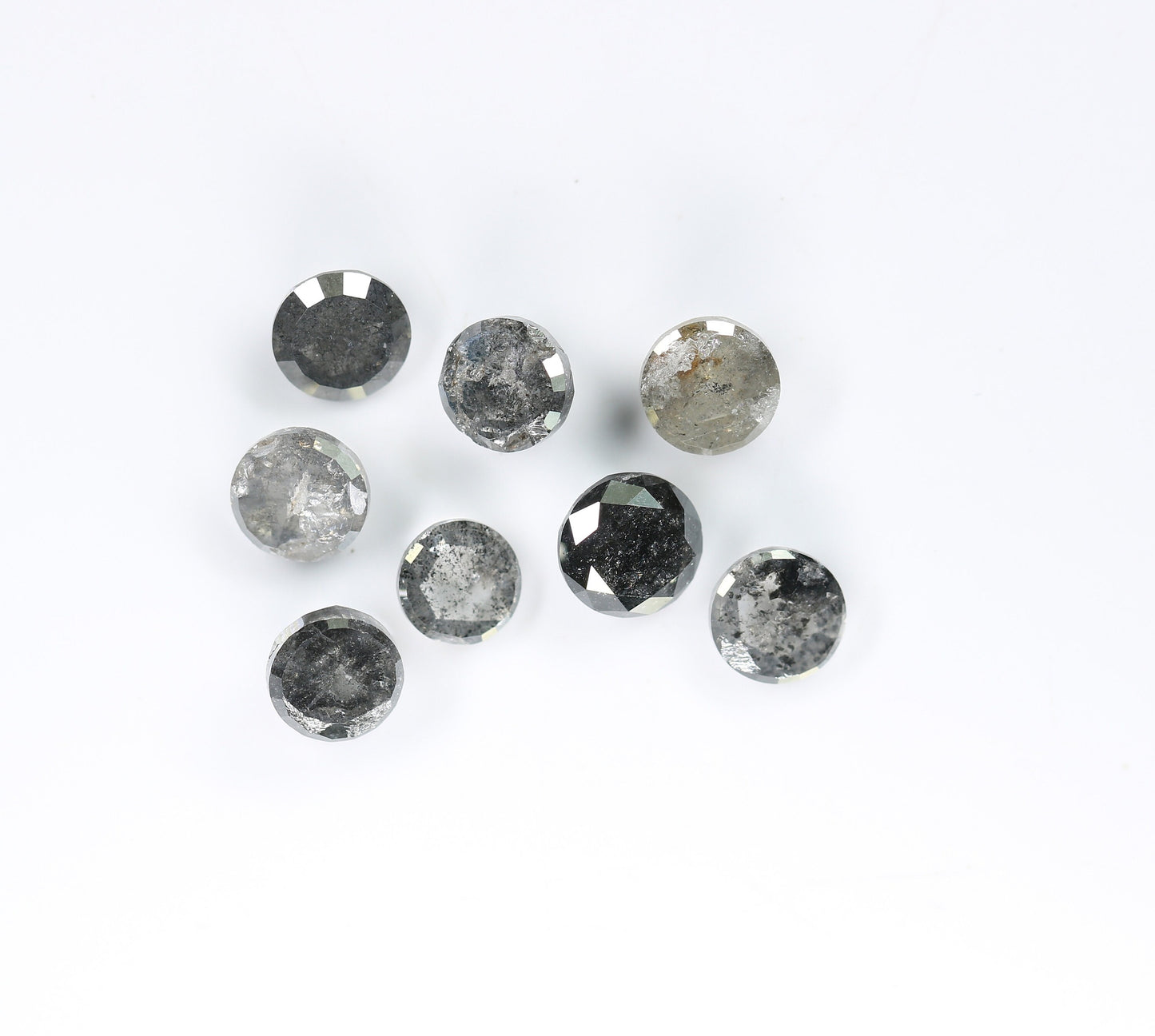 4.50 TO 5.30 MM | Salt And Pepper Diamond | Round Rose Cut Diamond | Natural Loose Diamond For Earring Pair & Wedding Ring |For Gold Ring