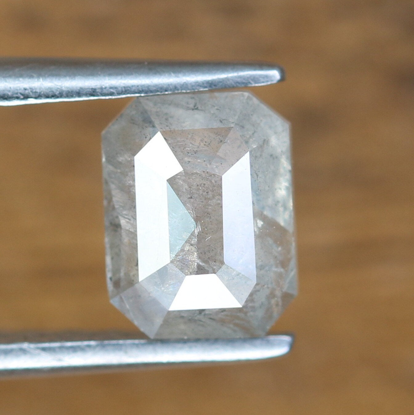 0.81 CT Salt and Pepper Emerald Shape Diamond - Natural Loose Emerald Cut Diamond - Emerald Engagement Ring - LABORDAY Offer