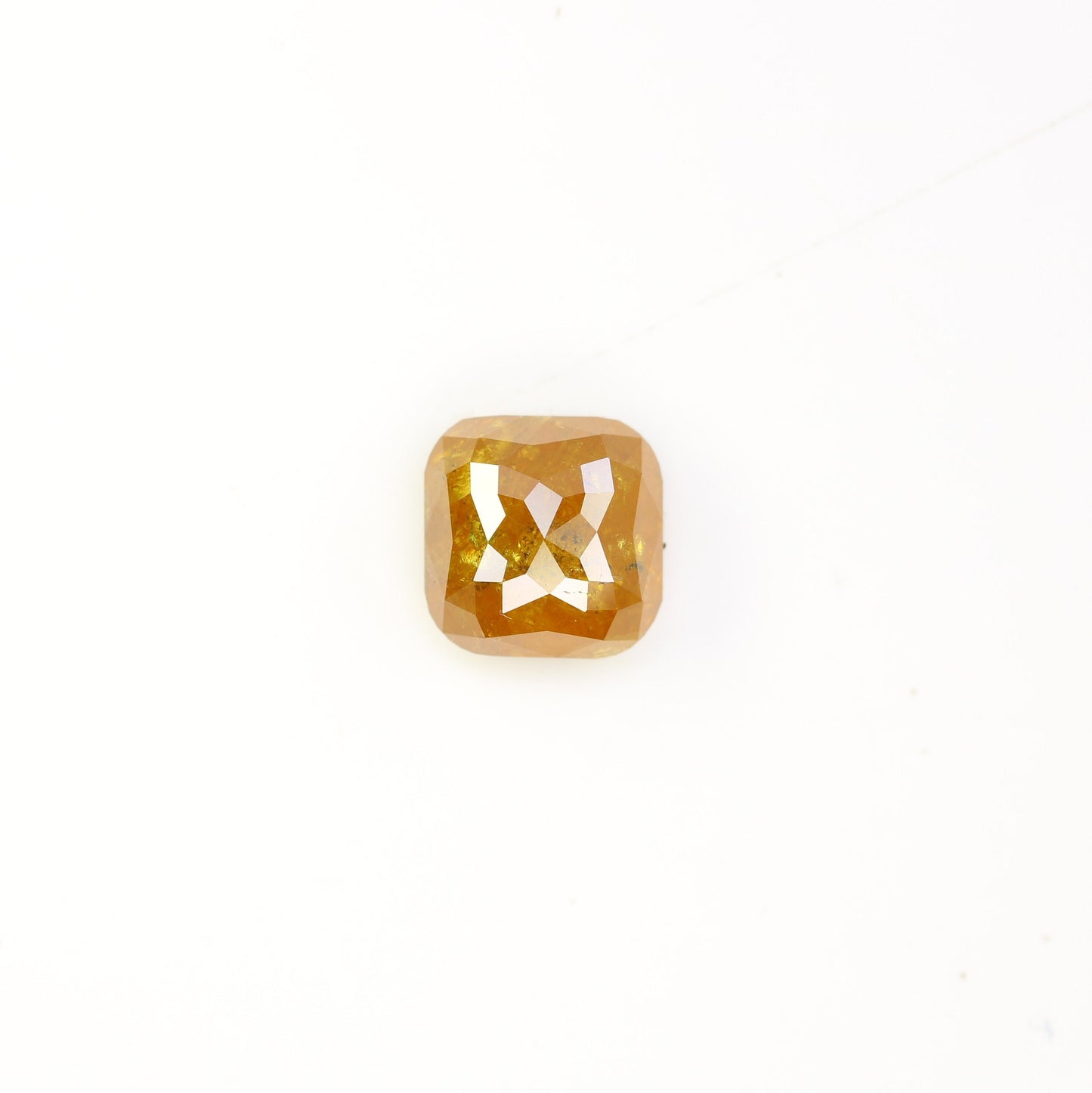 2.93 CT Rose Cut Cushion Yellow Diamond | Perfect for Gold Ring | Elegant & Unique Jewelry Piece