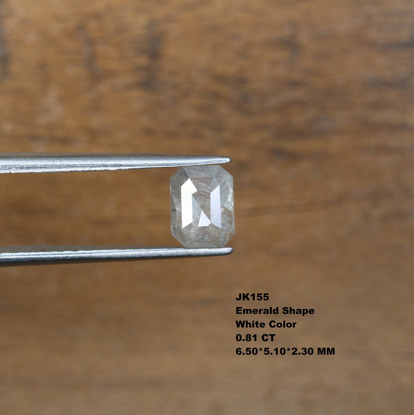 0.81 CT Salt and Pepper Emerald Shape Diamond - Natural Loose Emerald Cut Diamond - Emerald Engagement Ring - LABORDAY Offer