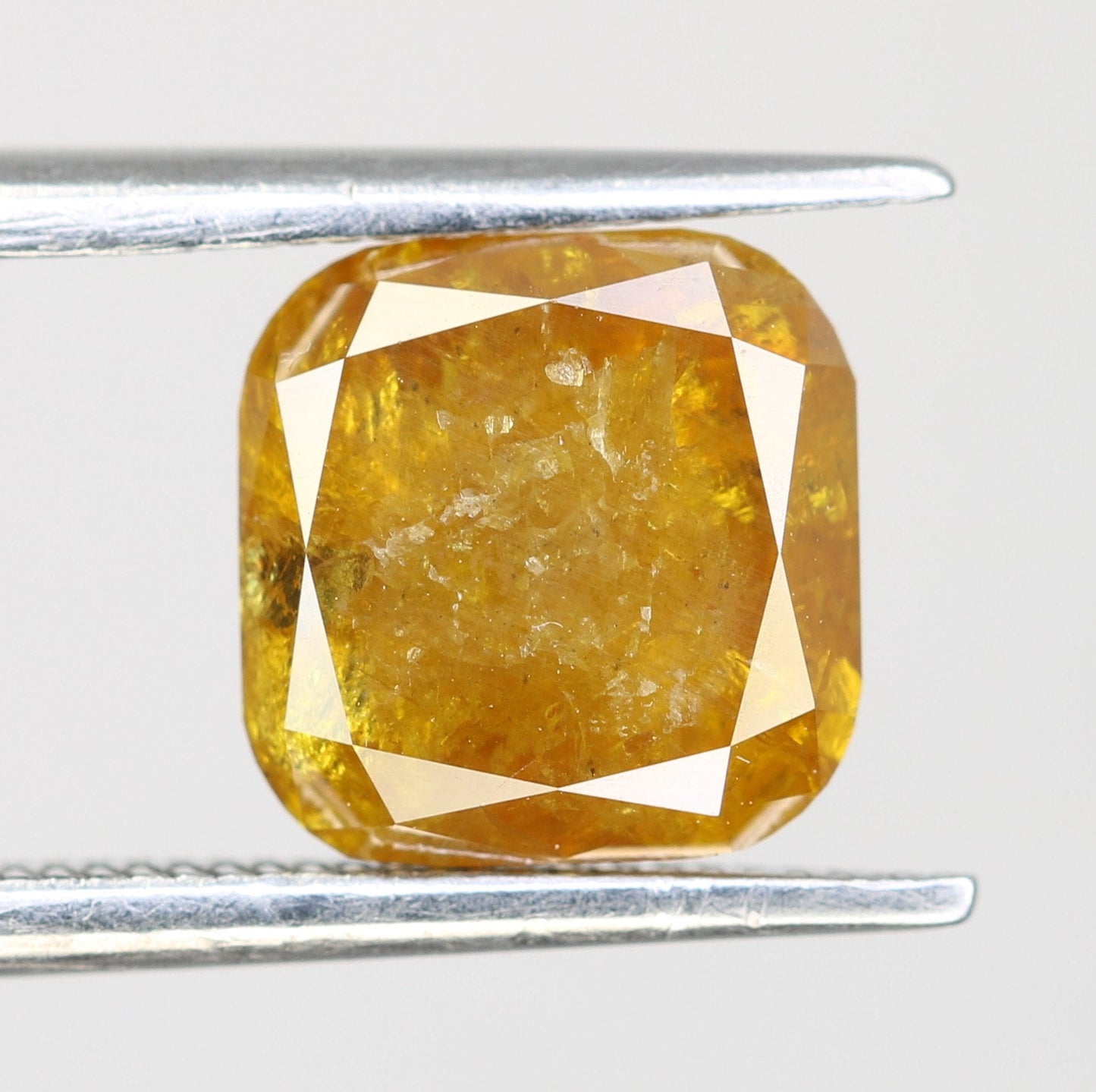 2.93 CT Rose Cut Cushion Yellow Diamond | Perfect for Gold Ring | Elegant & Unique Jewelry Piece