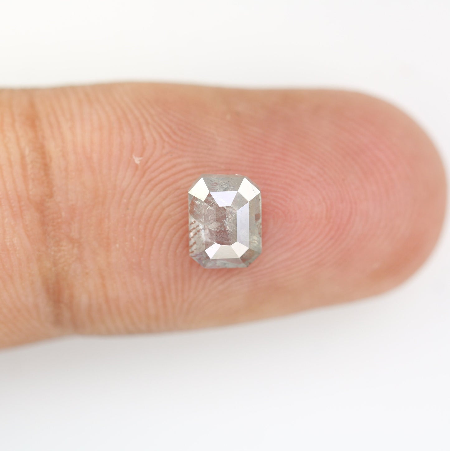 0.81 CT Salt and Pepper Emerald Shape Diamond - Natural Loose Emerald Cut Diamond - Emerald Engagement Ring - LABORDAY Offer