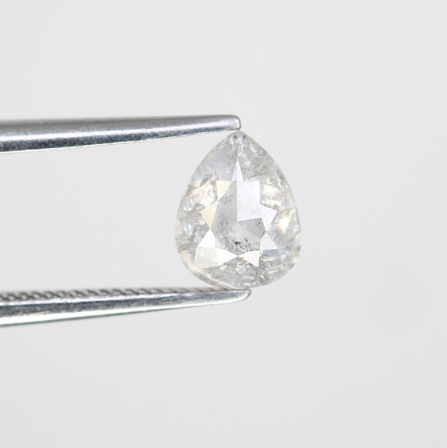 0.84 CT Natural Light Grey Galaxy Diamond | Pear Shape Salt and Pepper Diamond for Gold Ring | Perfect Gift for Her