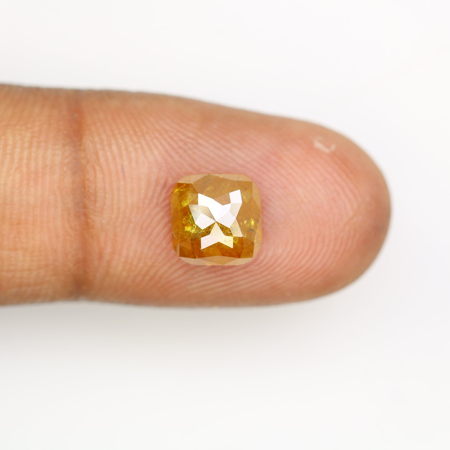 2.93 CT Rose Cut Cushion Yellow Diamond | Perfect for Gold Ring | Elegant & Unique Jewelry Piece