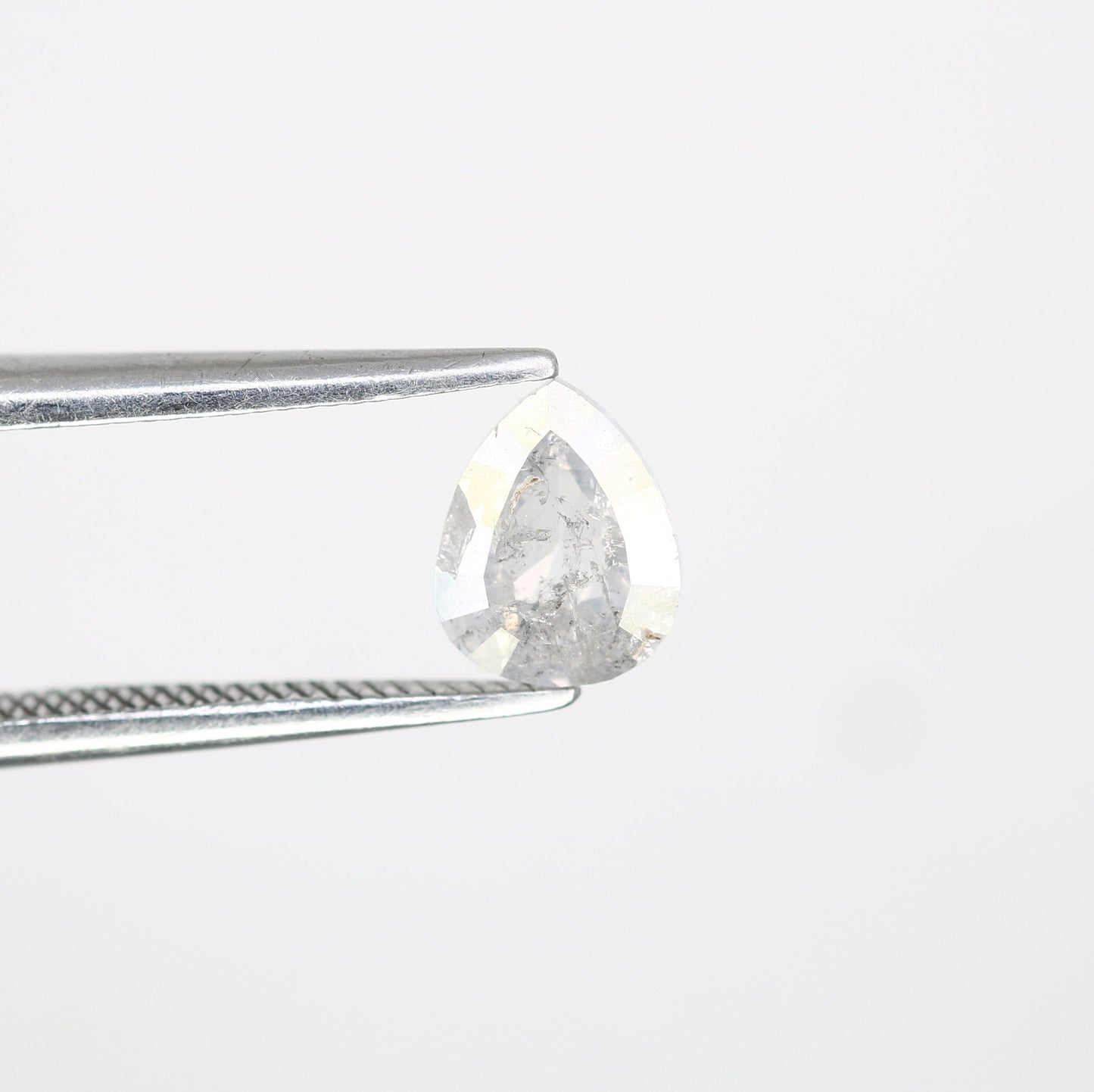 0.84 CT Natural Light Grey Galaxy Diamond | Pear Shape Salt and Pepper Diamond for Gold Ring | Perfect Gift for Her